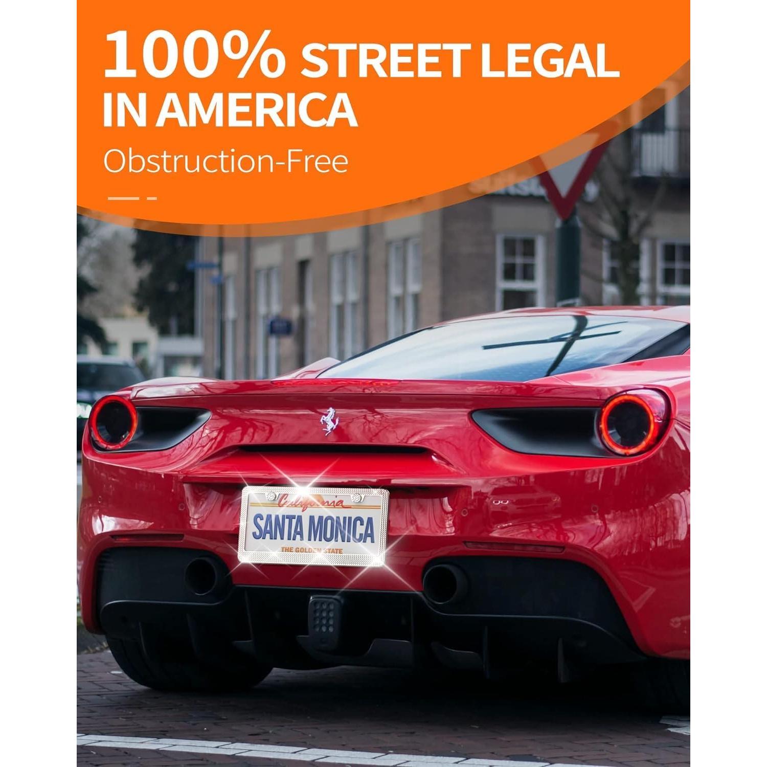 Marco de Placa de Licencia HOTOR con Rhinestones Brillantes