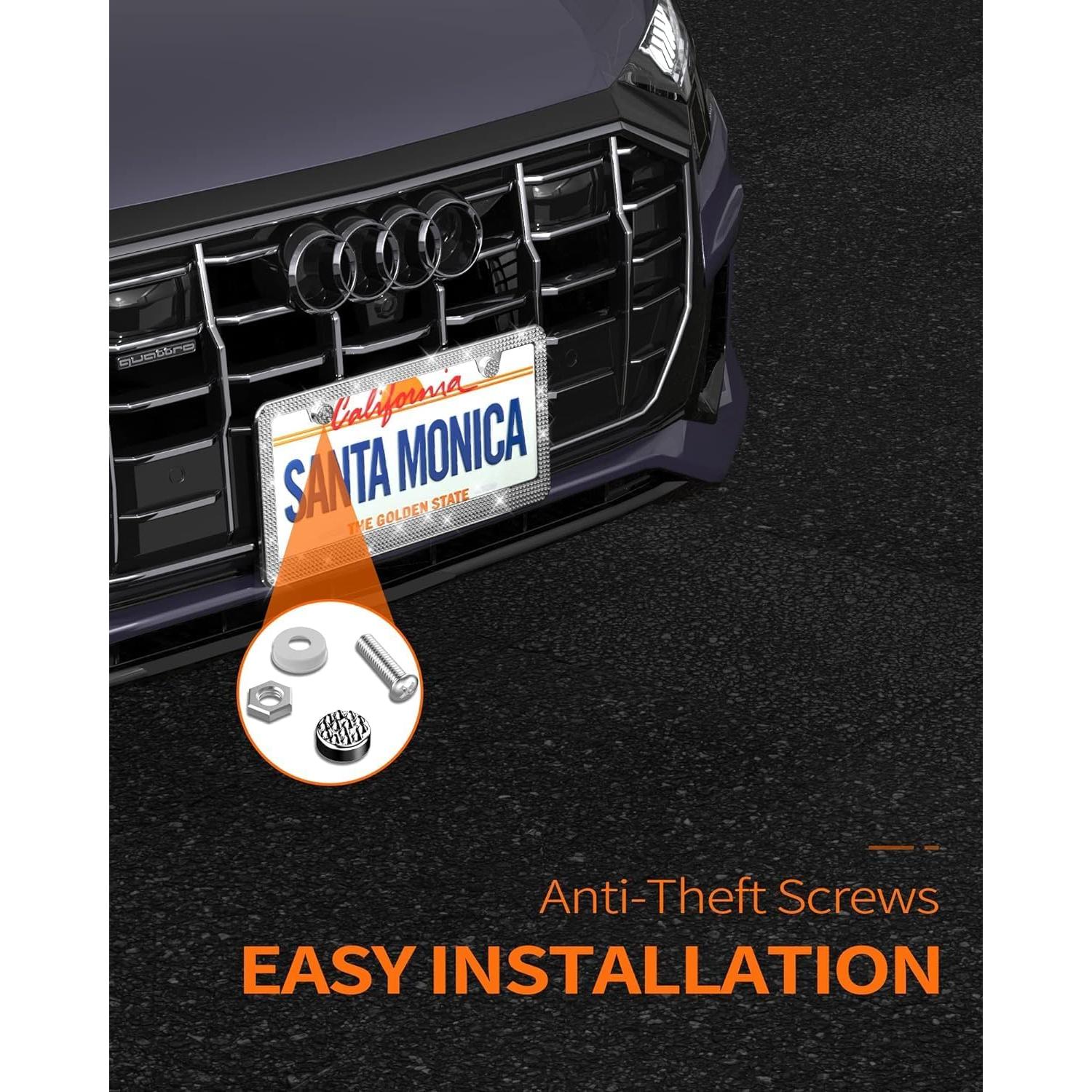 Marco de Placa de Licencia HOTOR con Rhinestones Brillantes