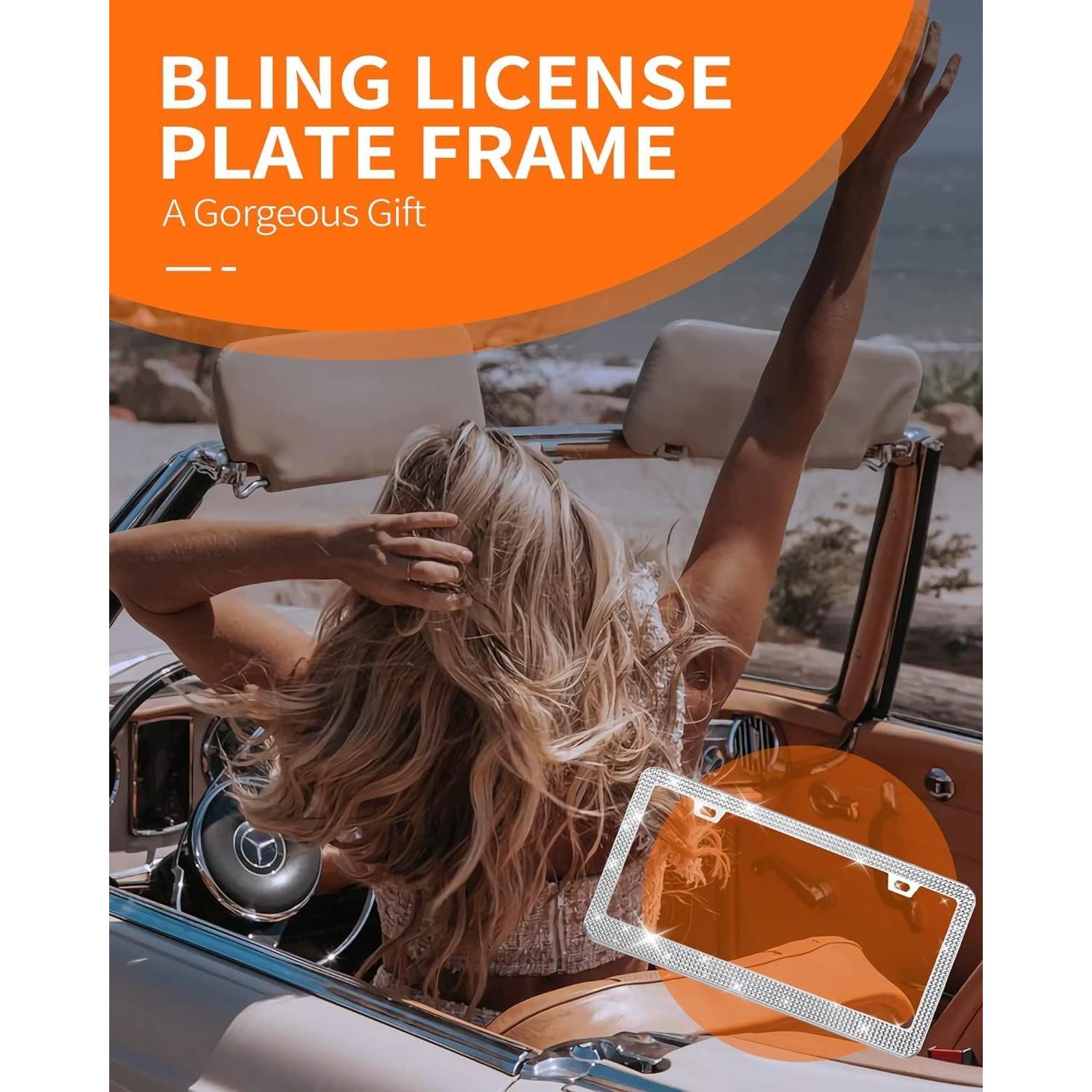 Marco de Placa de Licencia HOTOR con Rhinestones Brillantes