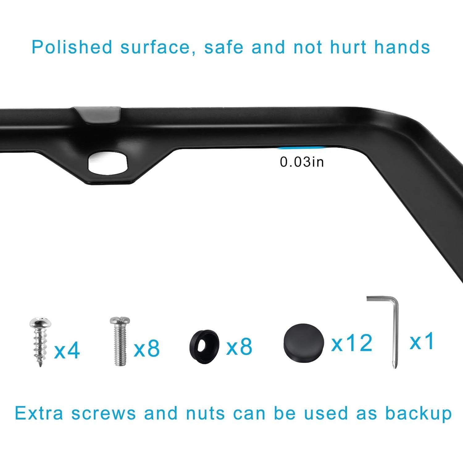 Marcos de Placas de Licencia Lrokimg Negros 4 Agujeros Universal