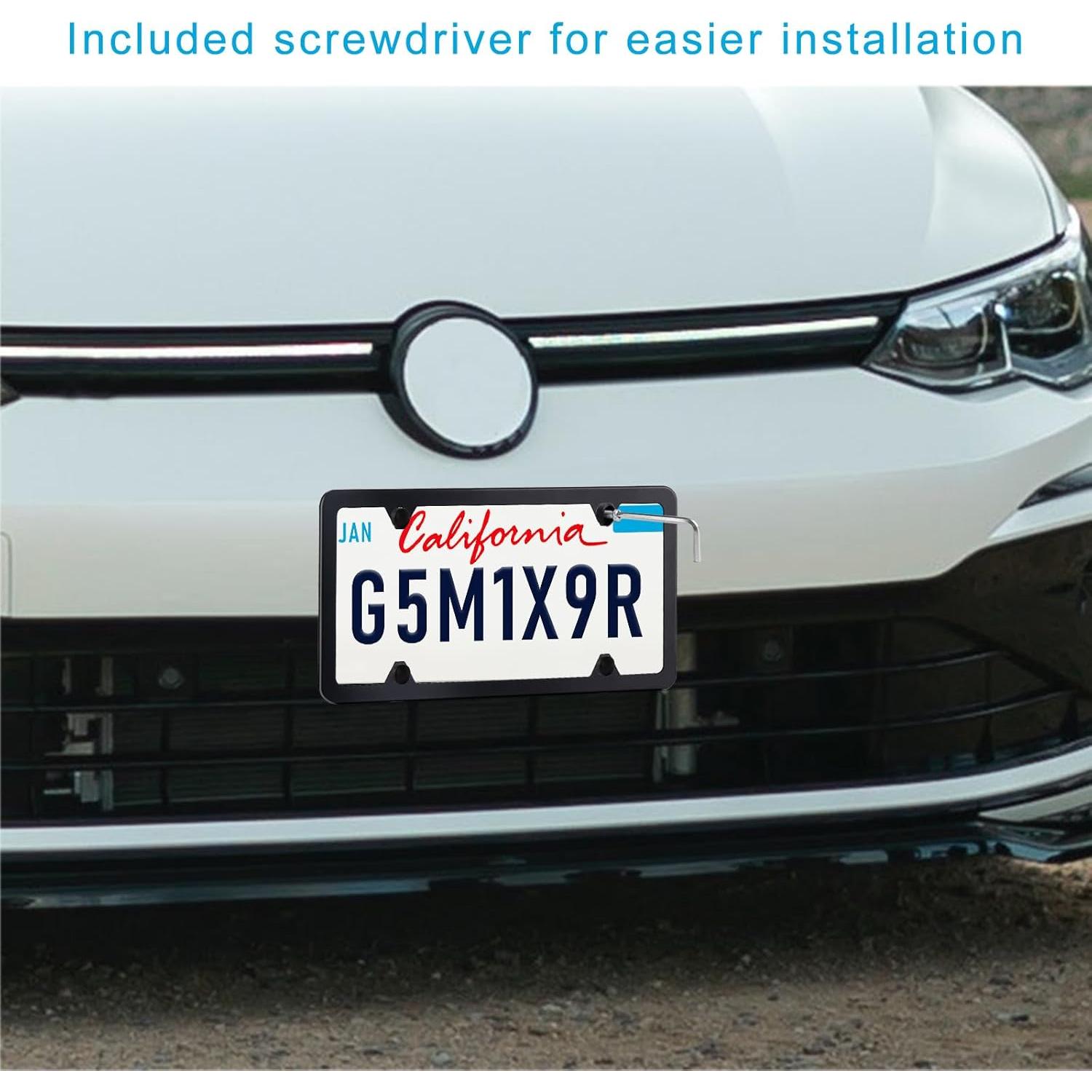 Marcos de Placas de Licencia Lrokimg Negros 4 Agujeros Universal