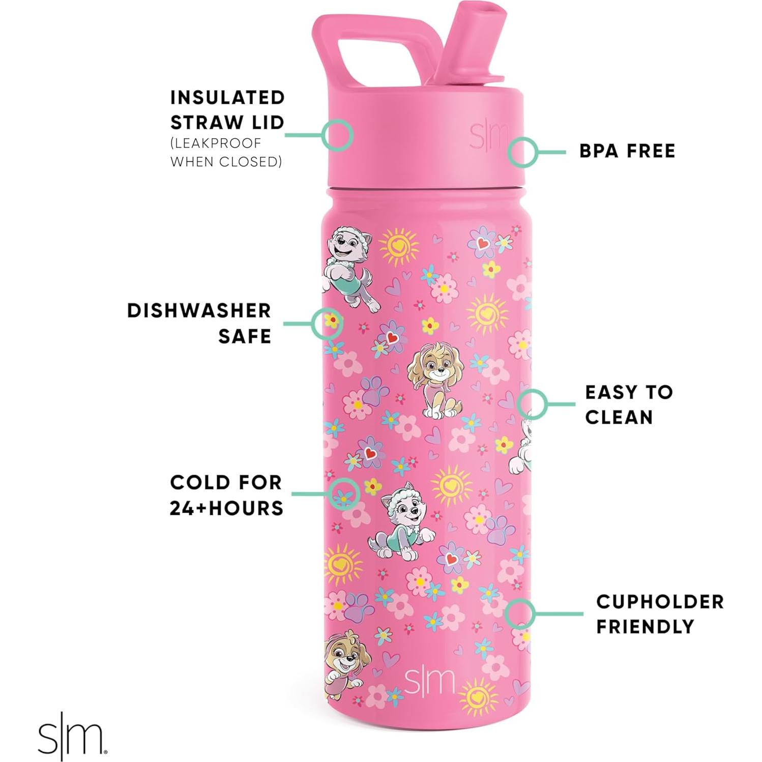 Botella de Agua Simple Modern Paw Patrol 532ml con Pajita