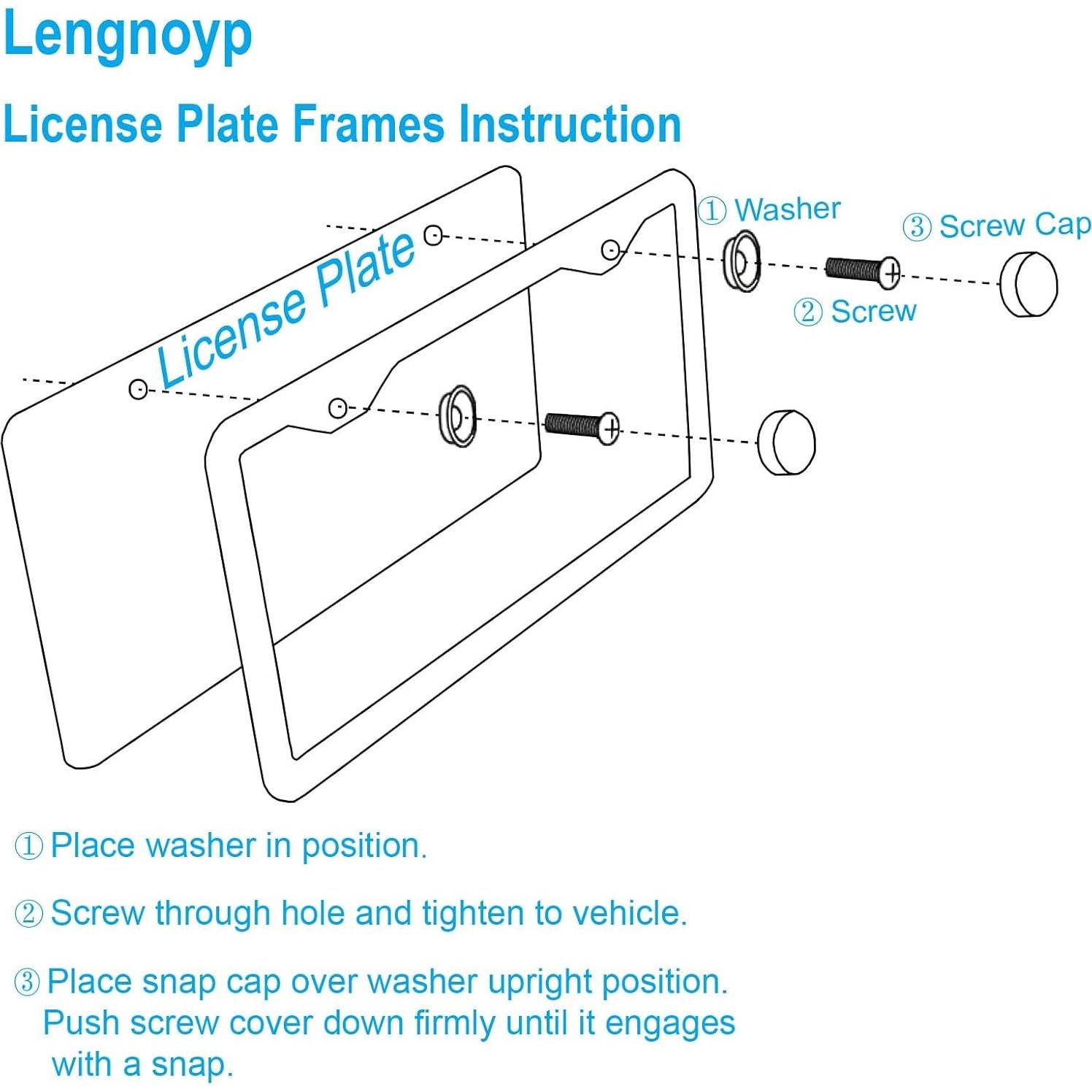 Paquete de 2 Marcos de Placas de Licencia Lengnoy Plateados