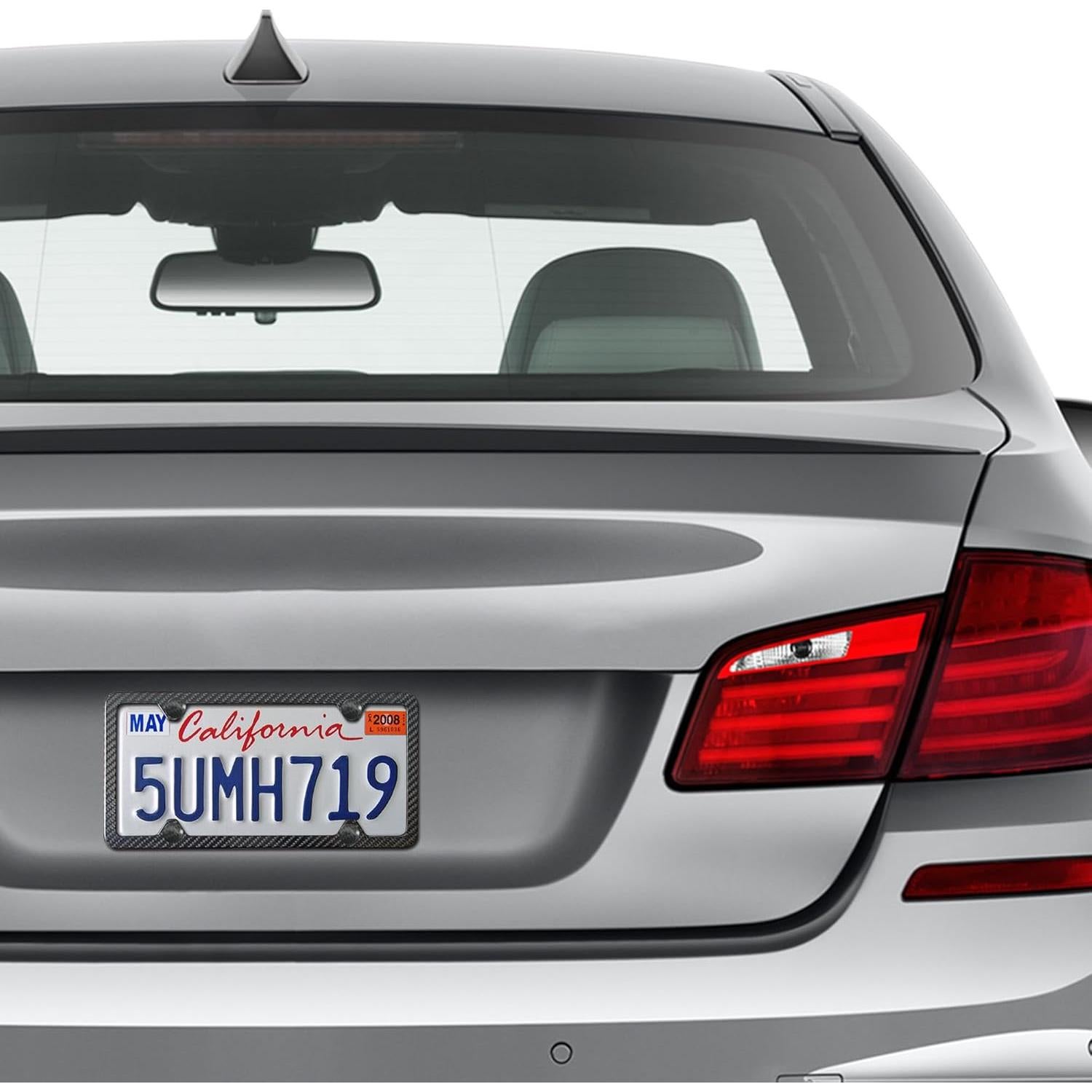 Marco de Placa de Licencia ZXFOOG de Fibra de Carbono 4 Agujeros