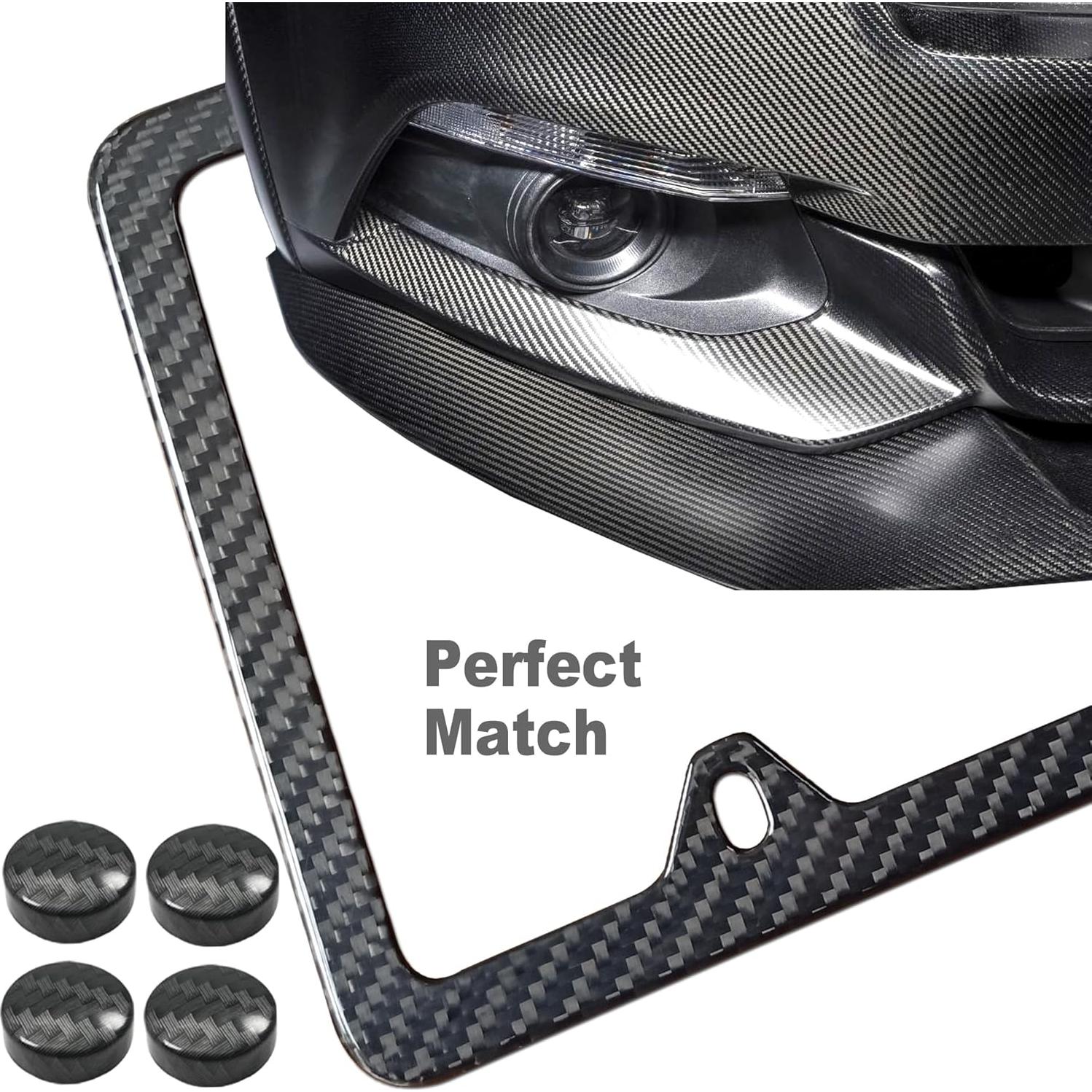 Marco de Placa de Licencia ZXFOOG de Fibra de Carbono 4 Agujeros