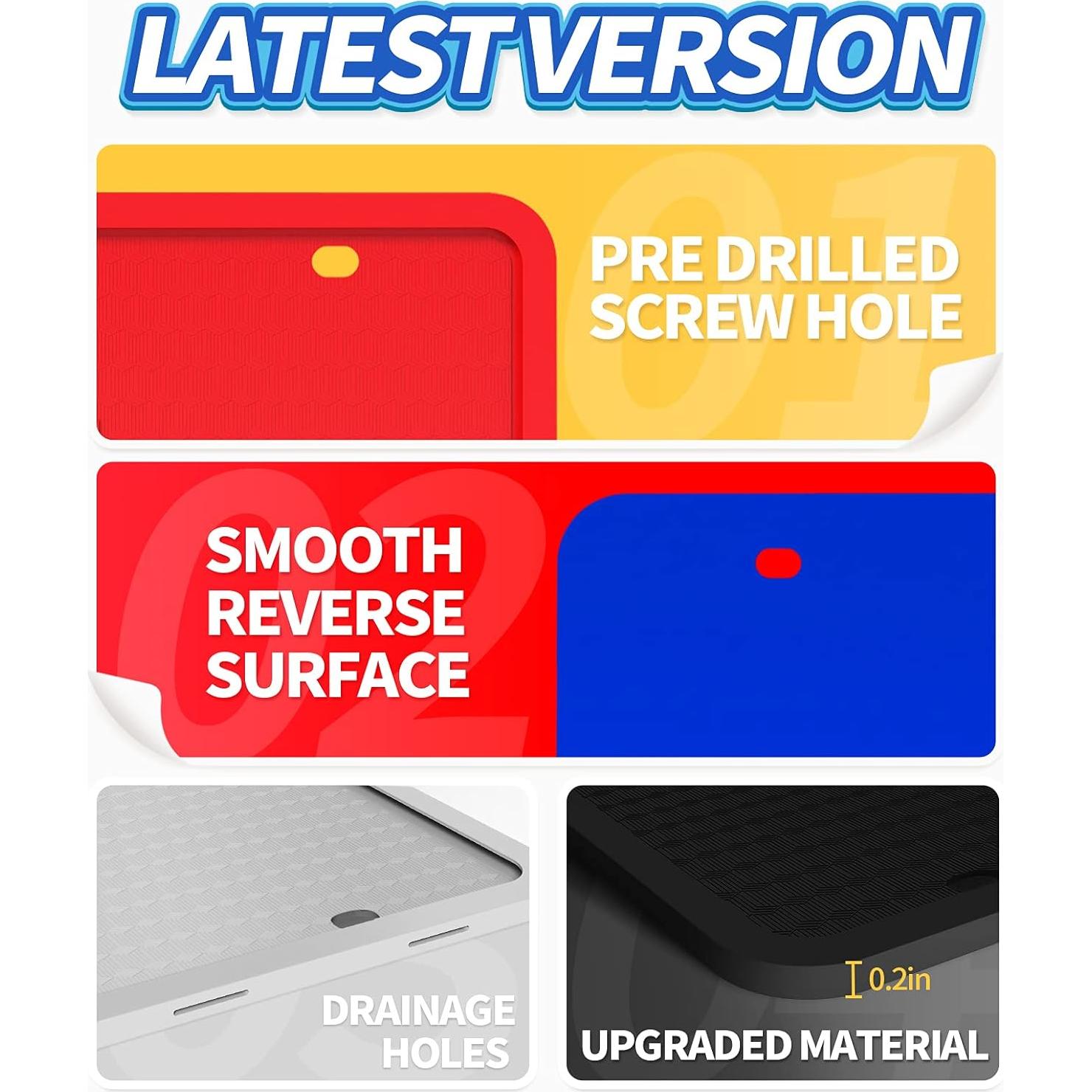 Marcos de Placas de Licencia de Silicona Aujen 2 PCS Negro