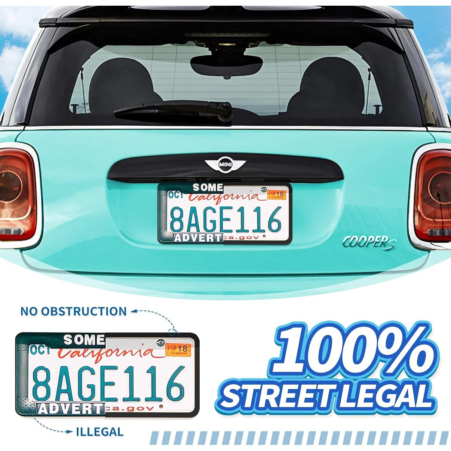 Marcos de Placas de Licencia de Silicona Aujen 2 PCS Negro