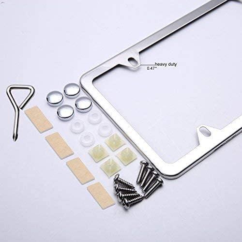 Marcos de Placa de Licencia Ohuhu Acero Inoxidable Plata 2 Pcs