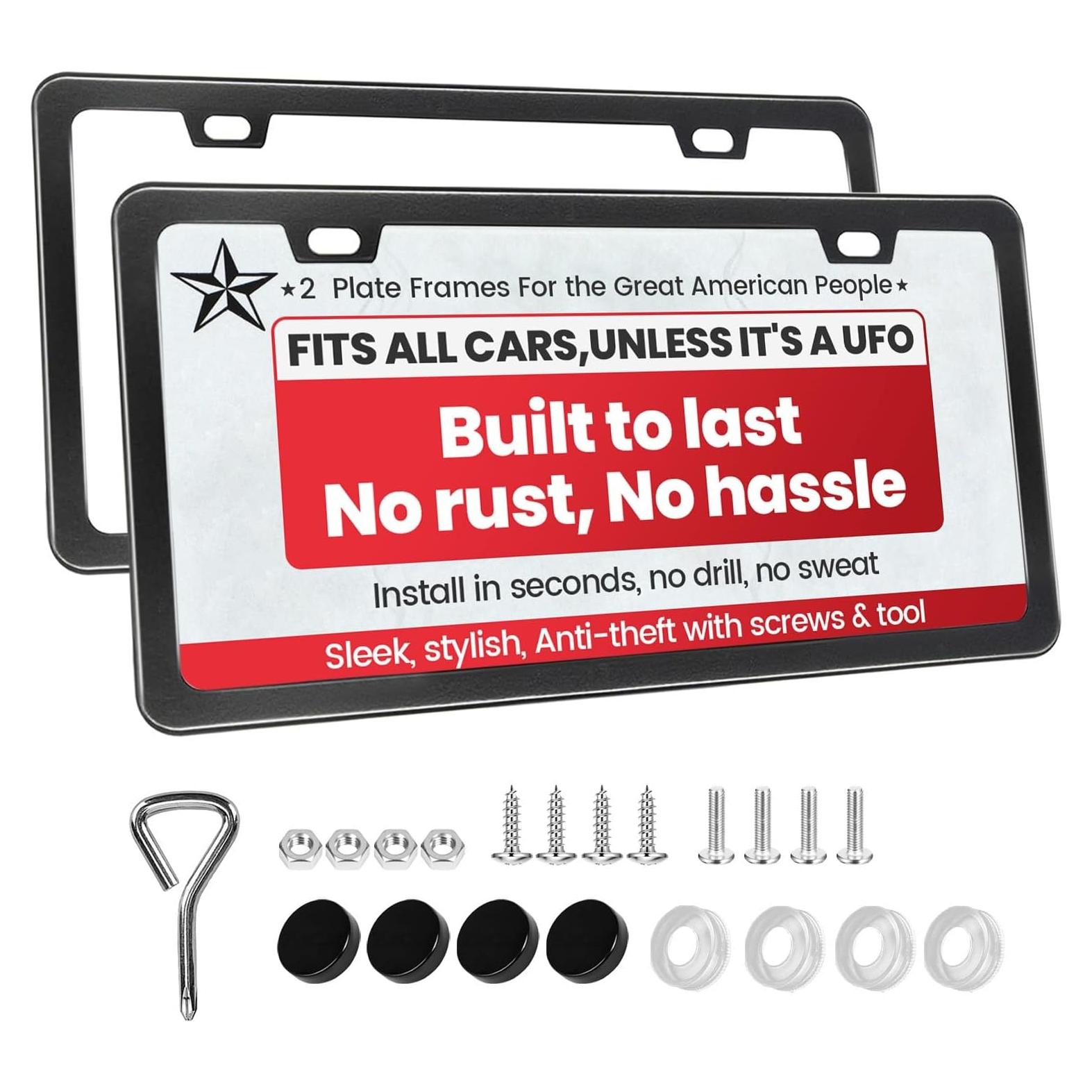 Paquete de 2 Marcos de Placas de Matrícula Negros Discount Parts