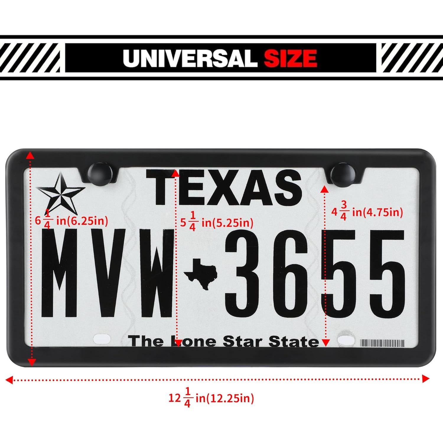 Paquete de 2 Marcos de Placas de Matrícula Negros Discount Parts