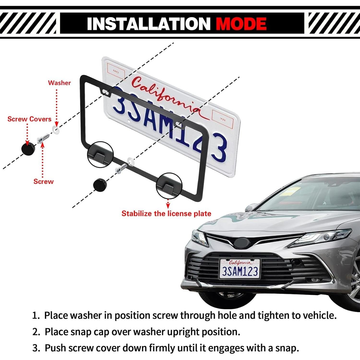 Paquete de 2 Marcos de Placas de Matrícula Negros Discount Parts