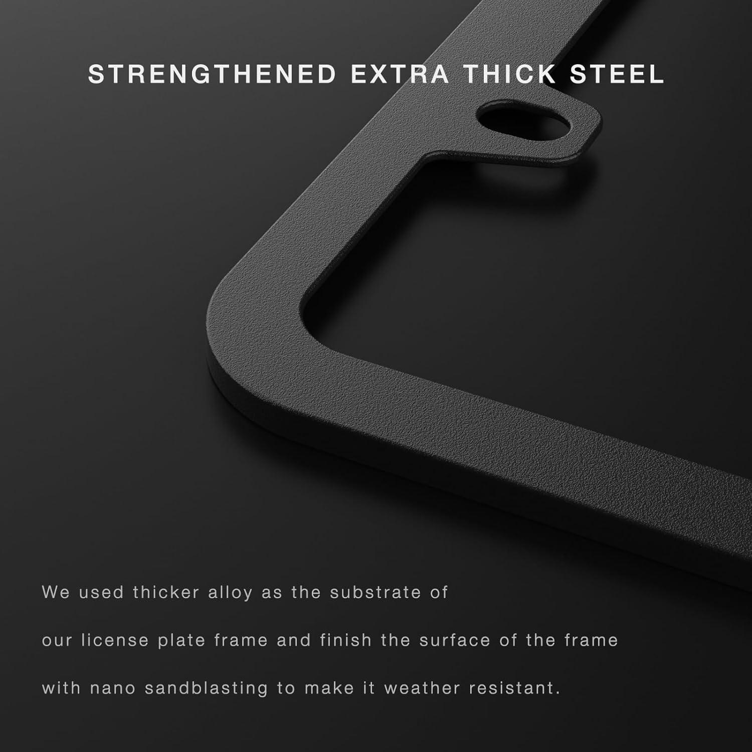 Marco de Placa de Licencia JDMstyle Negro Acero Inoxidable