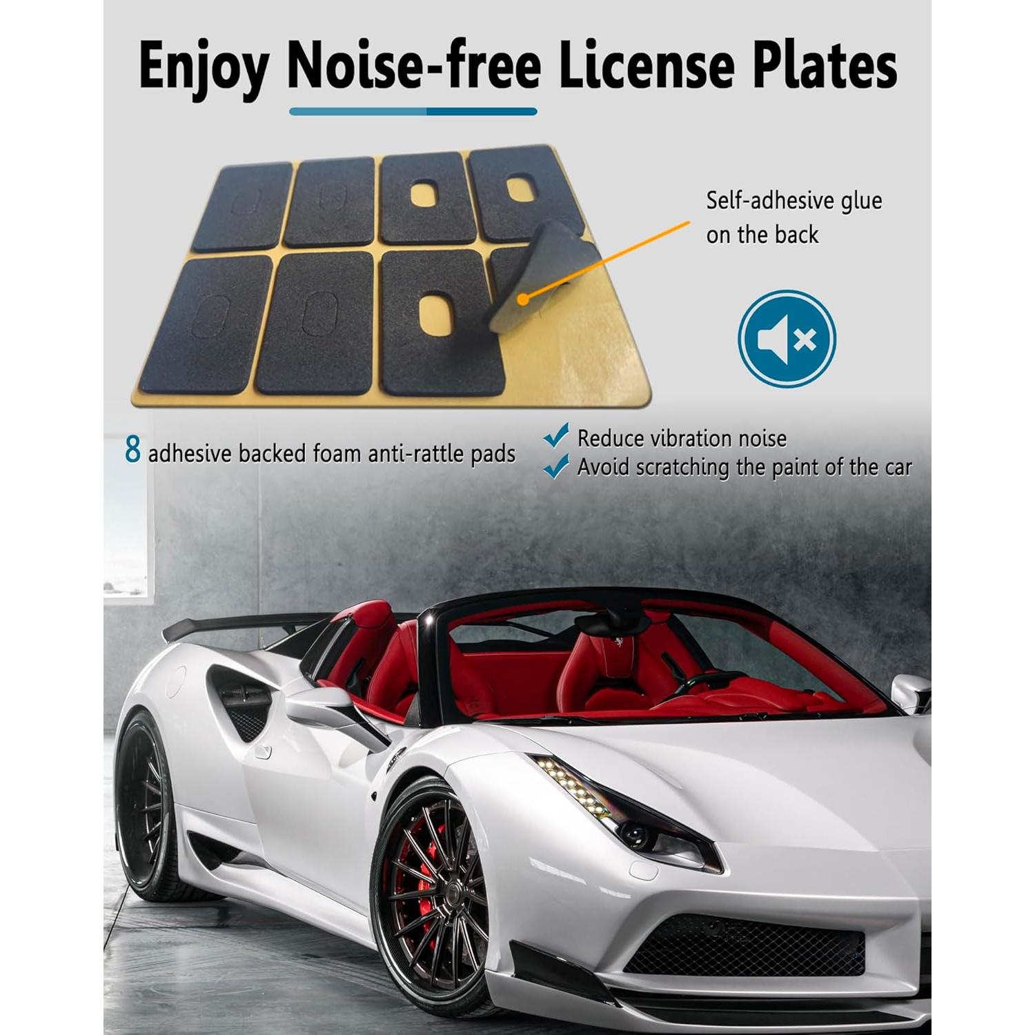 Marcos de Placas de Licencia ZXFOOG de Aluminio Carbono - 2 Pzas