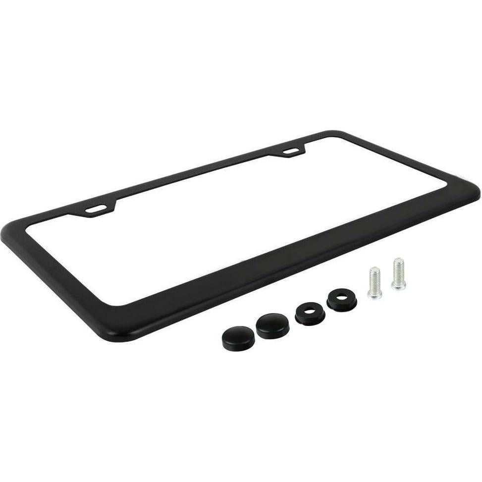 Marco de Placa de Licencia Aluminio Mate Ohuhu 2 Pcs Negro