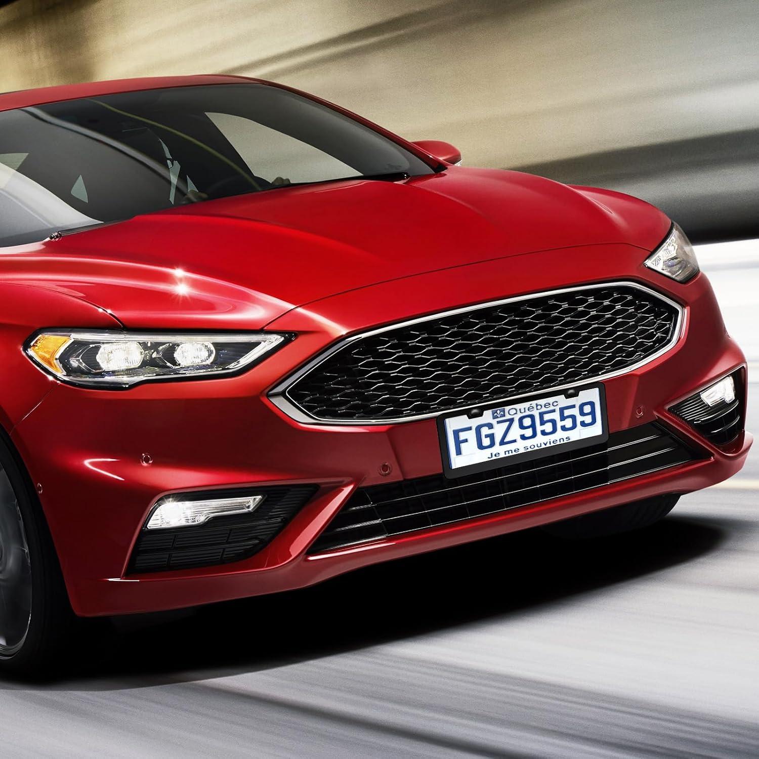 Marco de Placa de Licencia Aluminio Mate Ohuhu 2 Pcs Negro