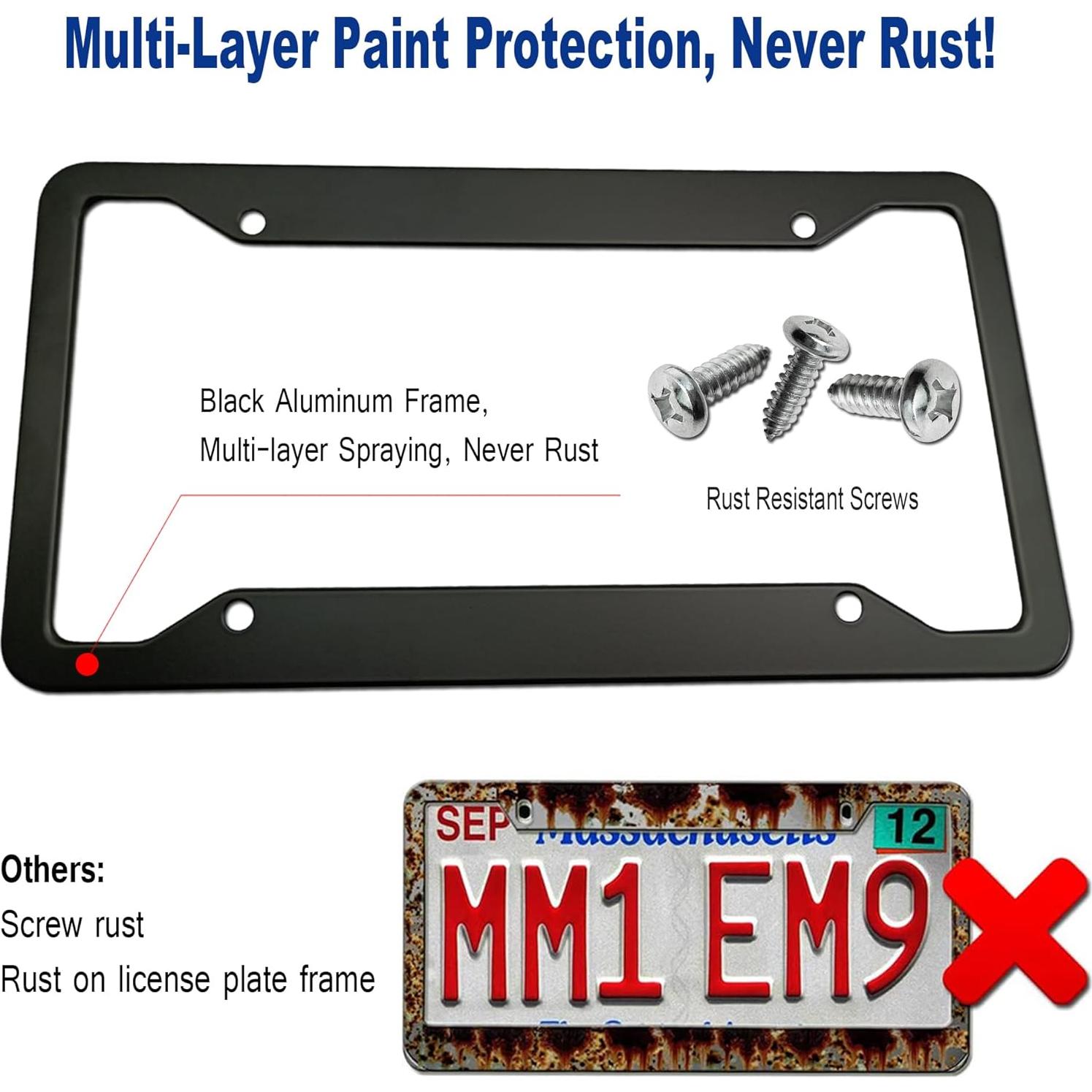 Marco de Placa de Licencia BGGTMO Aluminio Negro Mate - 2 Pzas