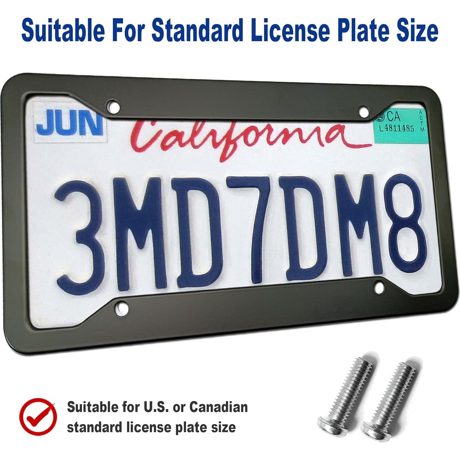 Marco de Placa de Licencia BGGTMO Aluminio Negro Mate - 2 Pzas