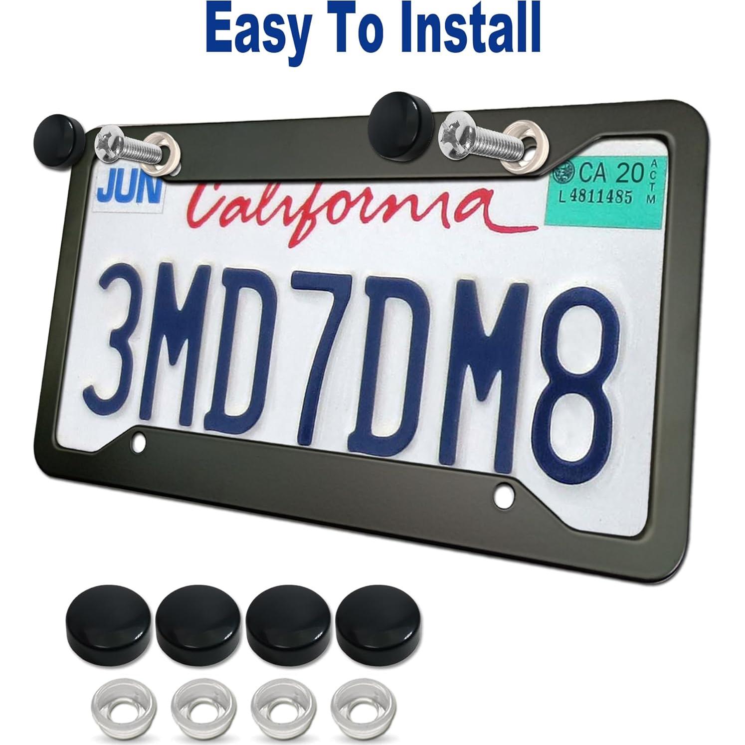 Marco de Placa de Licencia BGGTMO Aluminio Negro Mate - 2 Pzas