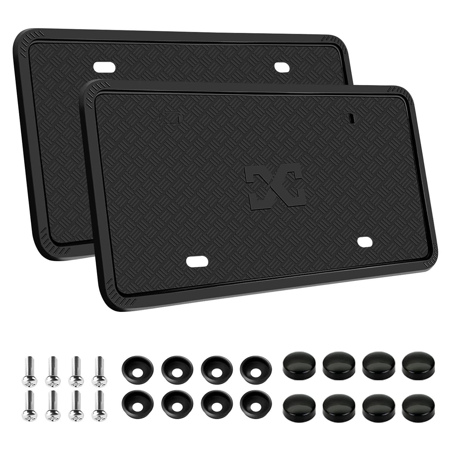 Marco de Placa de Licencia de Silicona XCLPF Negro 2 Piezas