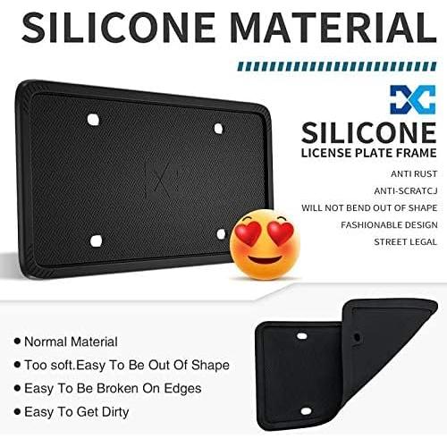 Marco de Placa de Licencia de Silicona XCLPF Negro 2 Piezas