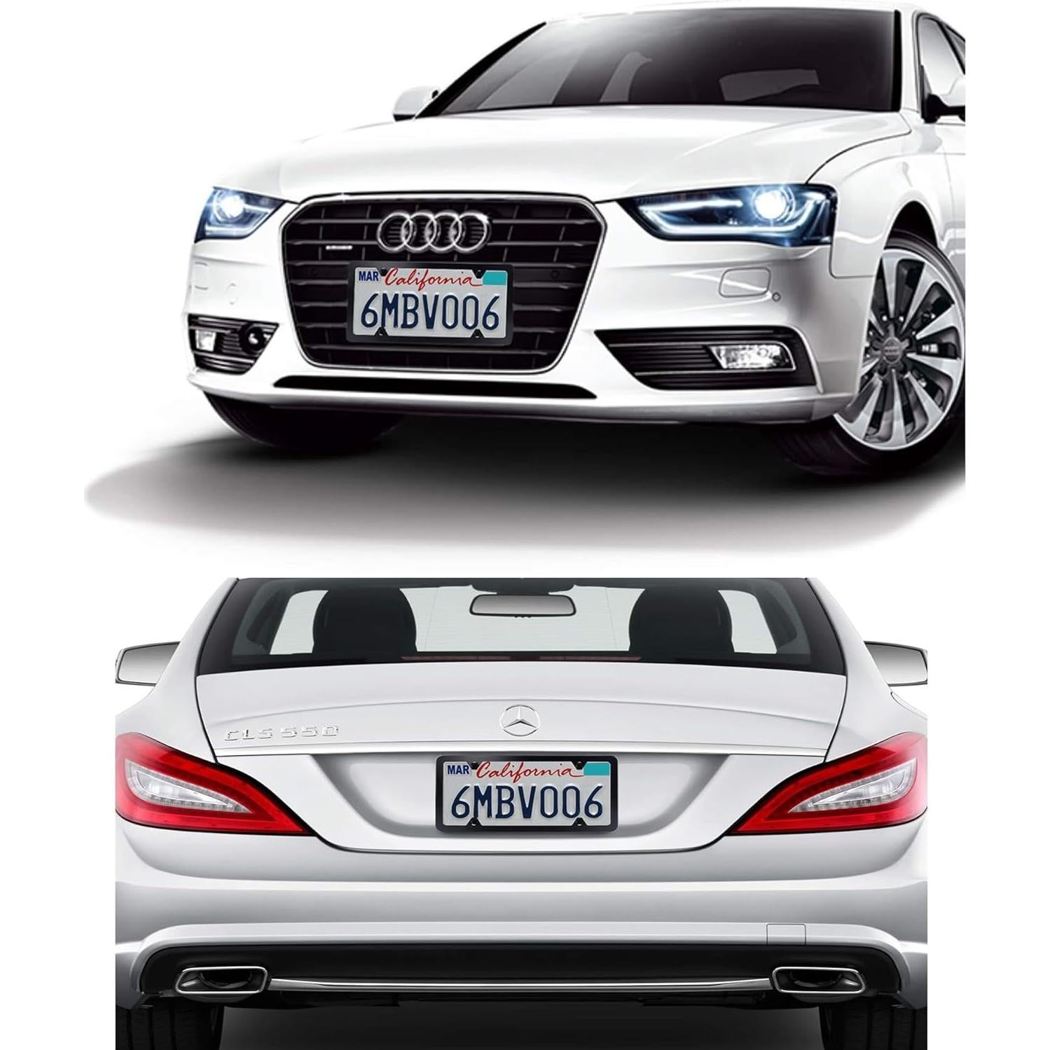 Marco de Placa de Licencia Indeed BUY Negro Acero Inoxidable 2 Pcs