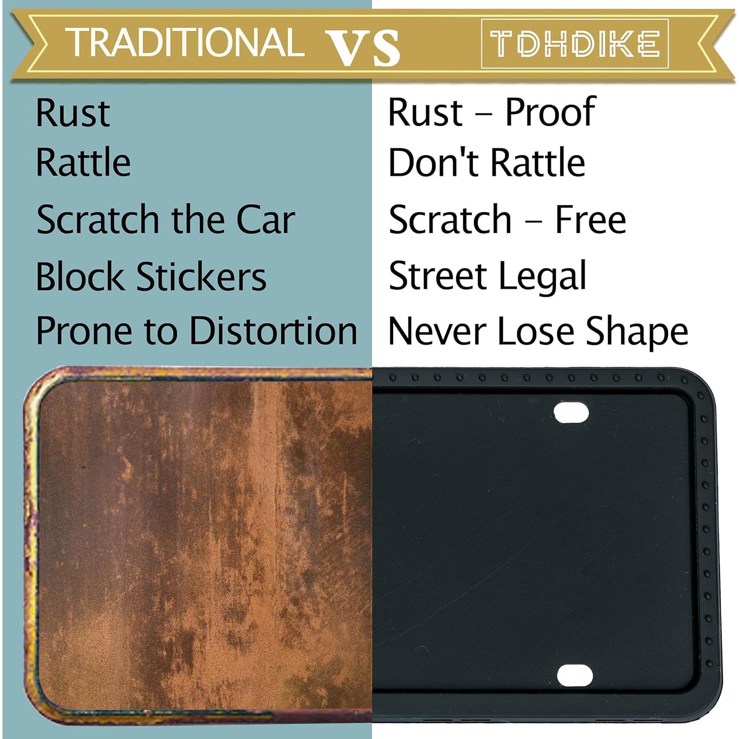 Marcos de Placas de Licencia TDHDIKE - 2 Piezas Silicona Universal