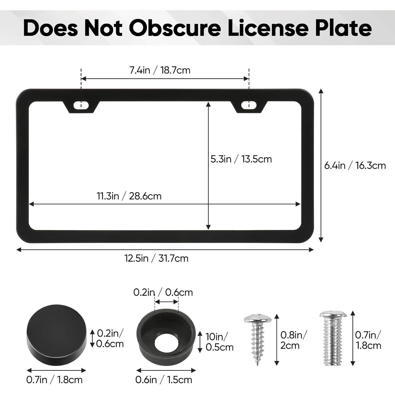Marco de Placa de Licencia Aluminio PBPAO Negro 2 Agujeros