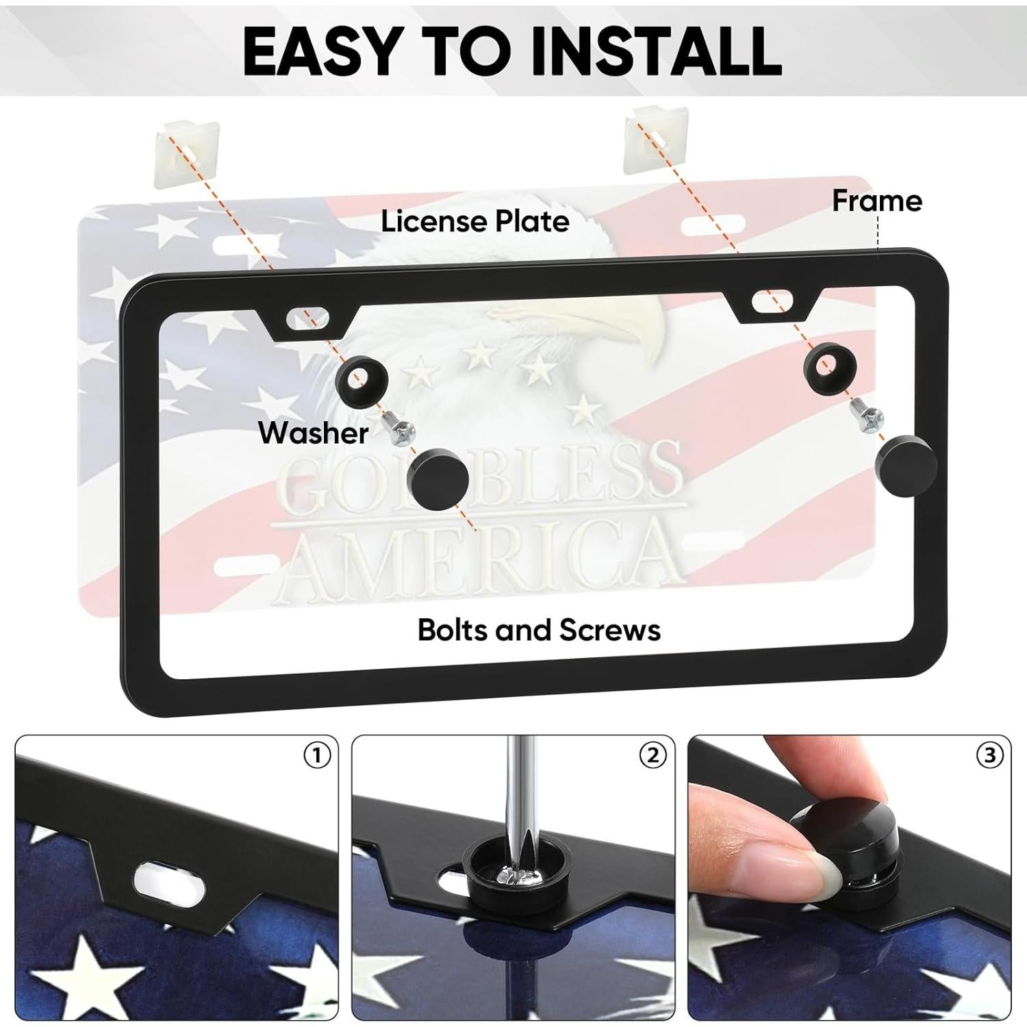 Marco de Placa de Licencia Aluminio PBPAO Negro 2 Agujeros