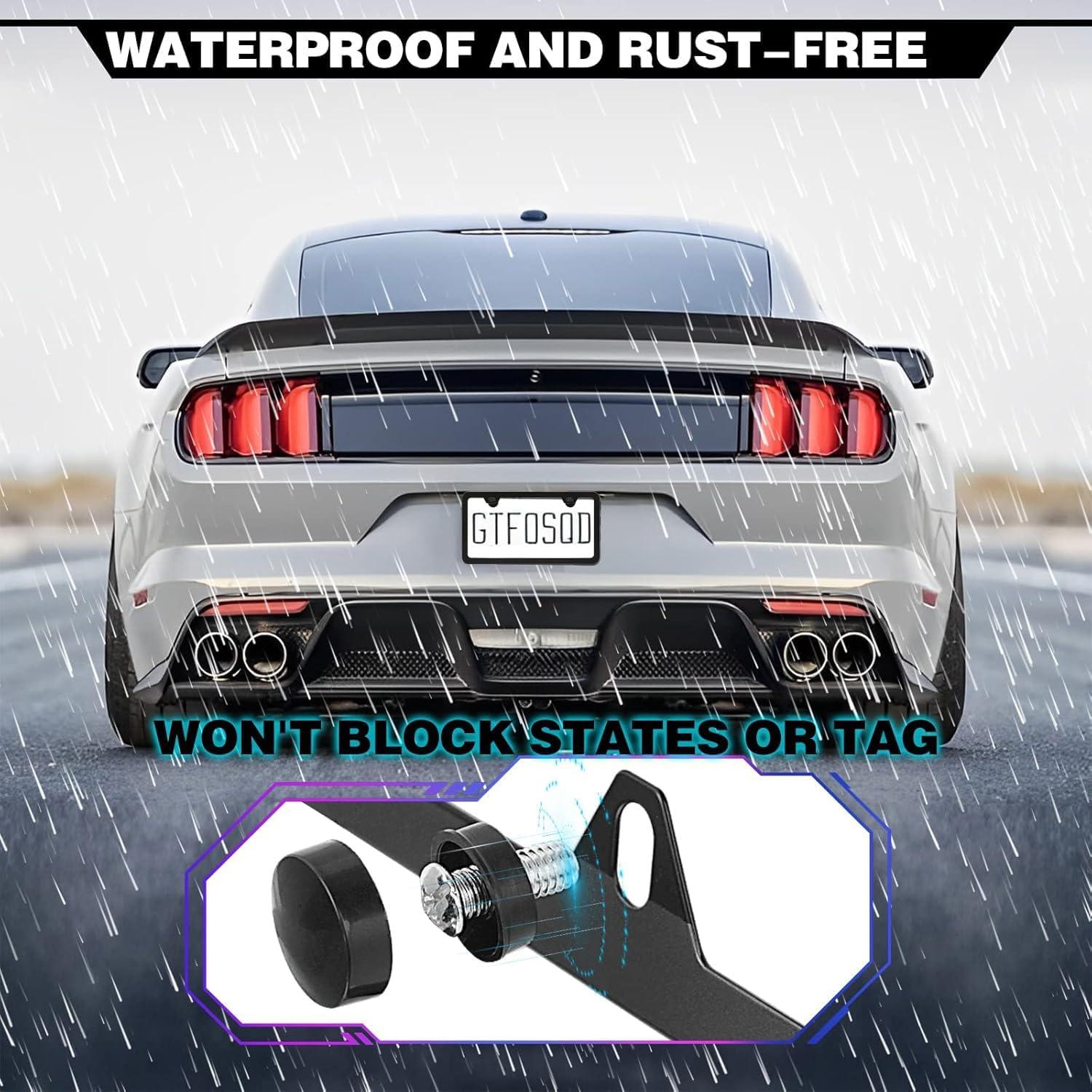 Marco de Placa de Licencia Aluminio PBPAO Negro 2 Agujeros