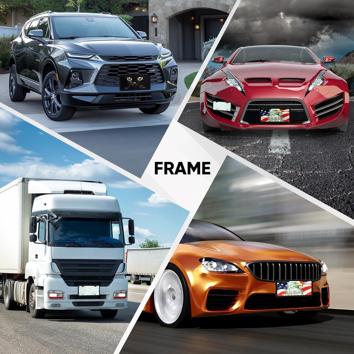 Marco de Placa de Licencia Aluminio PBPAO Negro 2 Agujeros