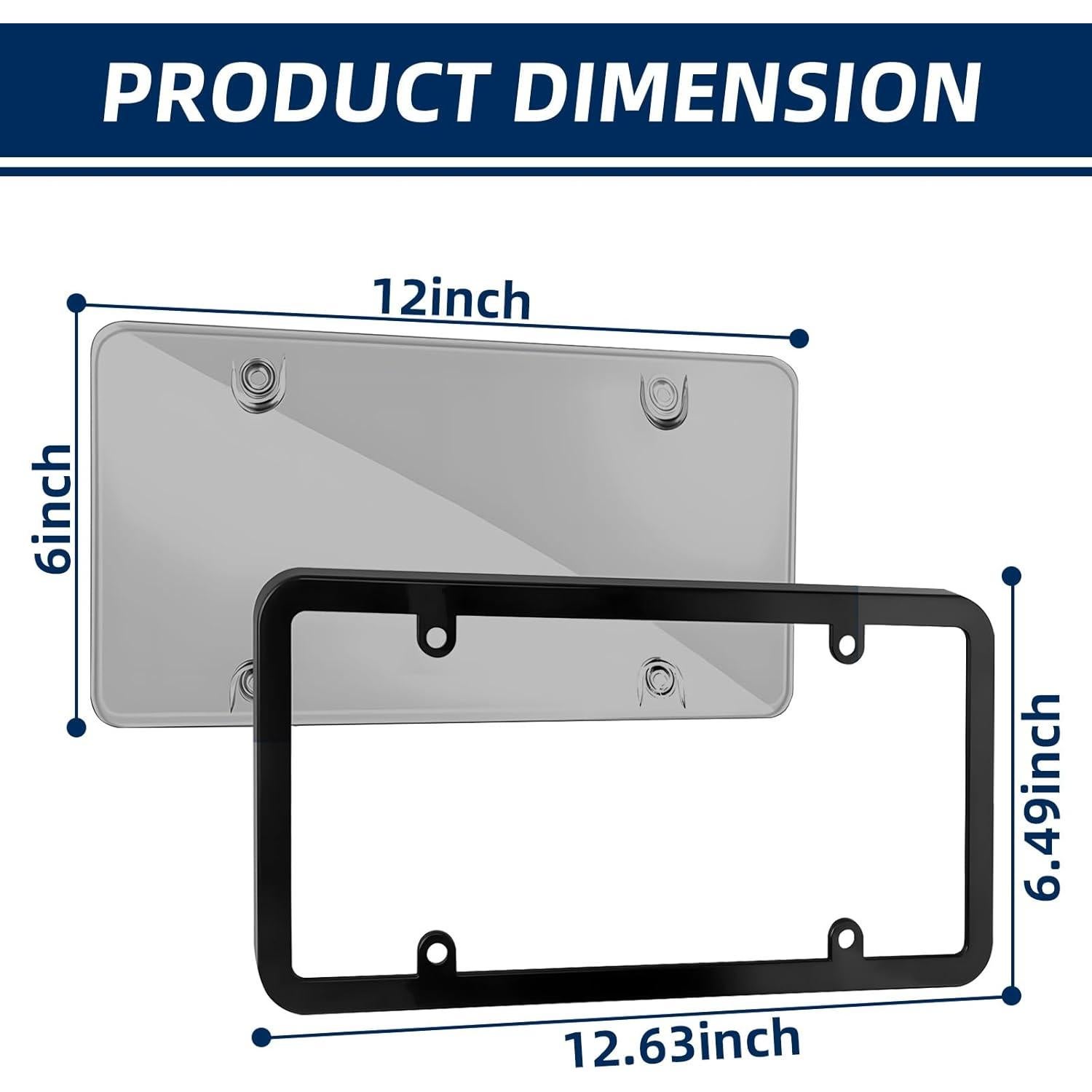 Cubierta de Placa de Licencia Negra SEARART Universal 2 Piezas