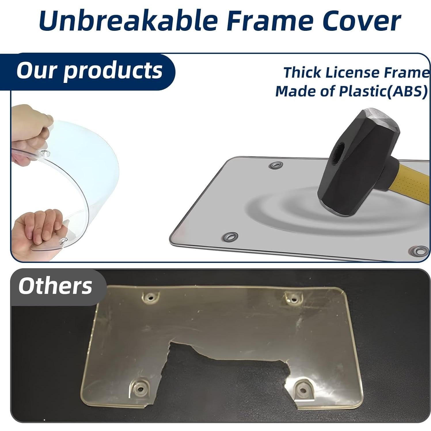 Cubierta de Placa de Licencia Negra SEARART Universal 2 Piezas