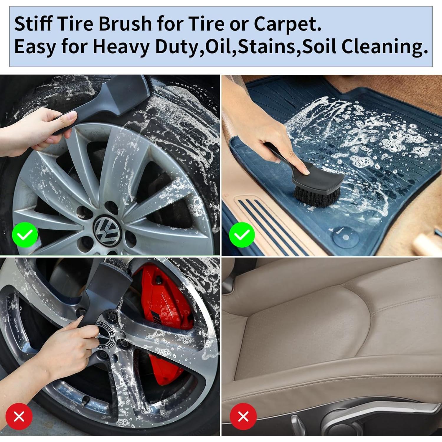 Juego de Cepillos de Limpieza Fitosy para Llantas y Neumáticos