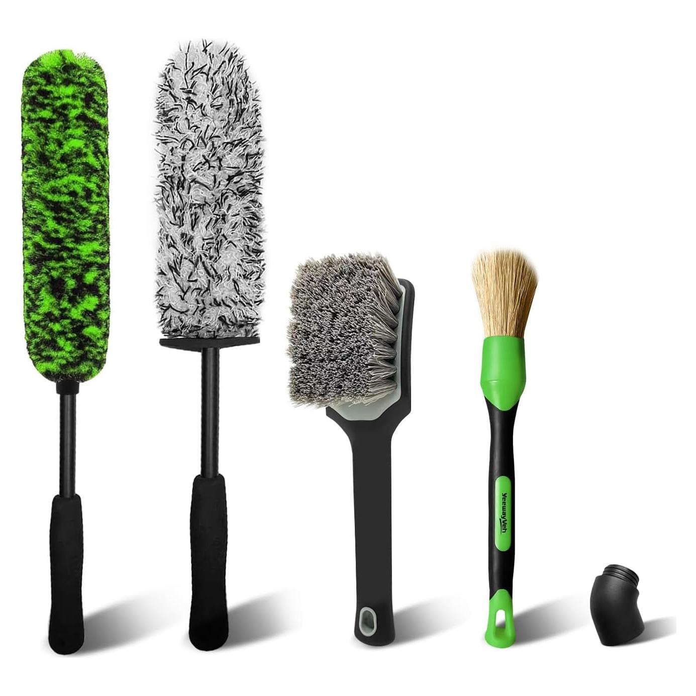 Kit de Limpieza de Ruedas YeewayVeh 4 Piezas Verde y Negro