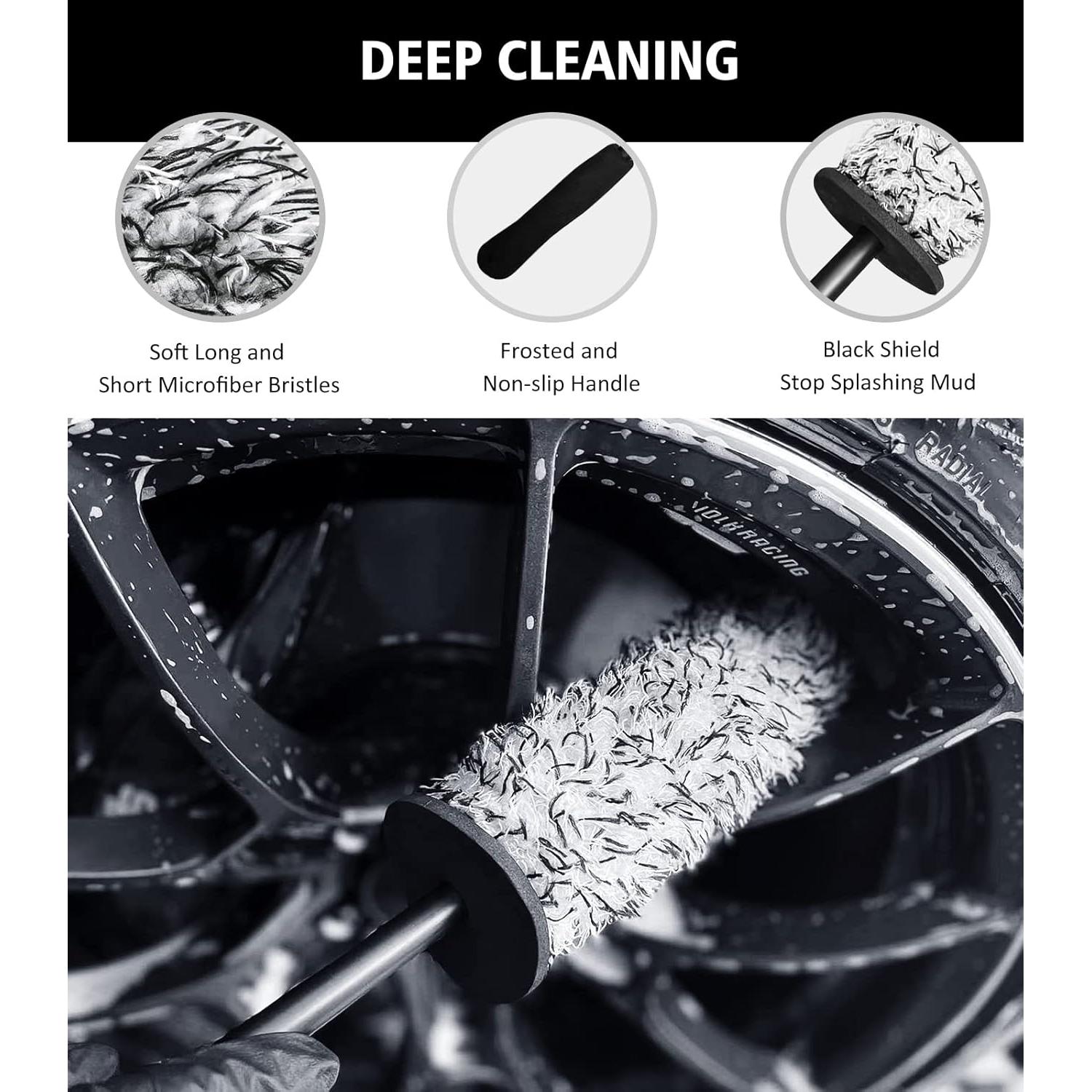 Kit de Limpieza de Ruedas YeewayVeh 4 Piezas Verde y Negro