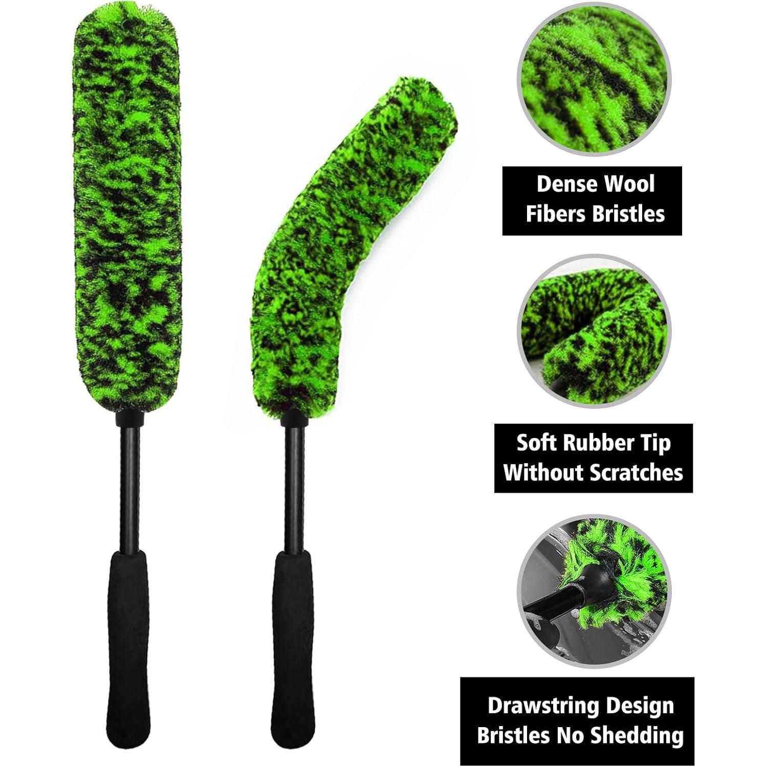 Kit de Limpieza de Ruedas YeewayVeh 4 Piezas Verde y Negro