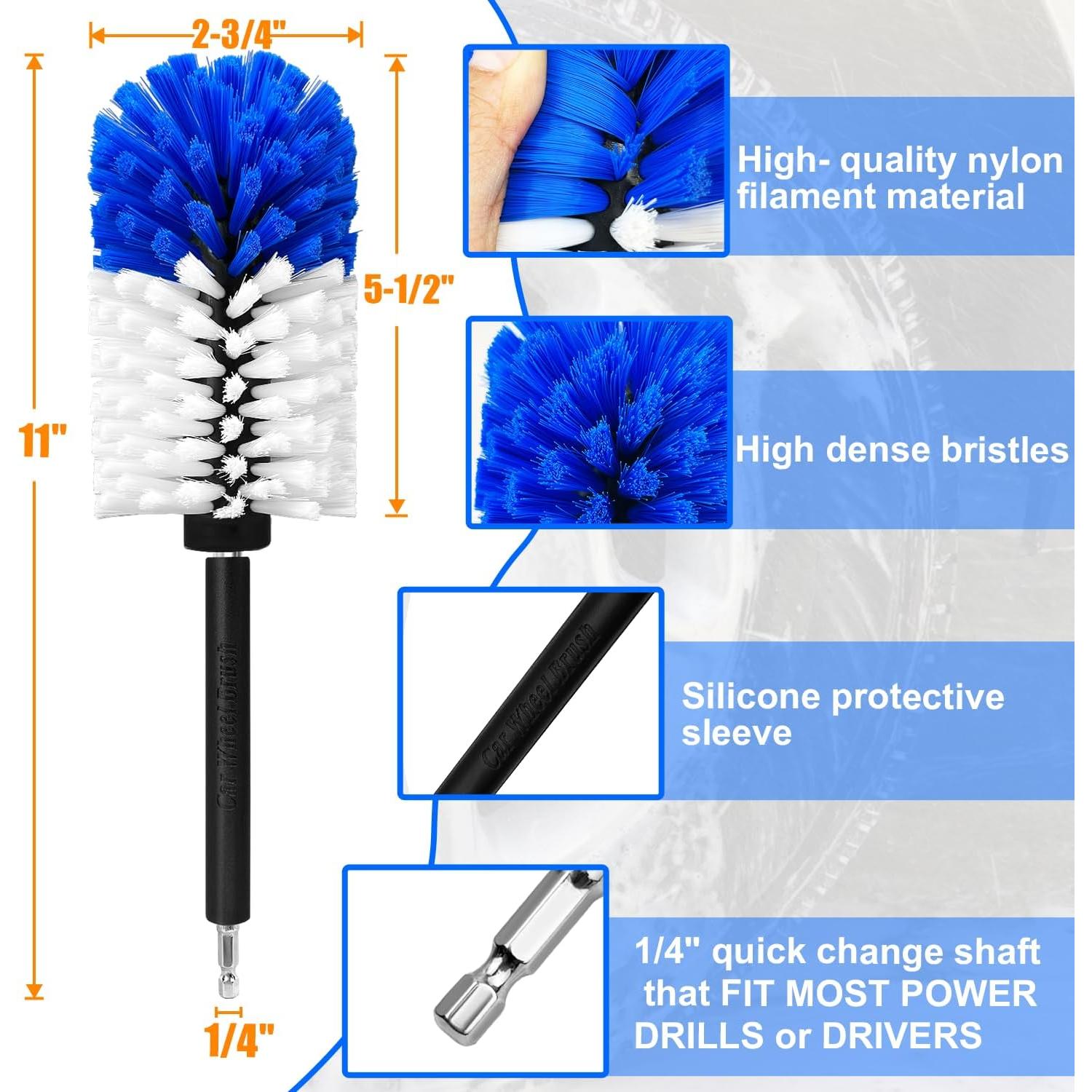 Kit de Cepillos para Ruedas HOLANHING 6 Piezas Sin Rayones