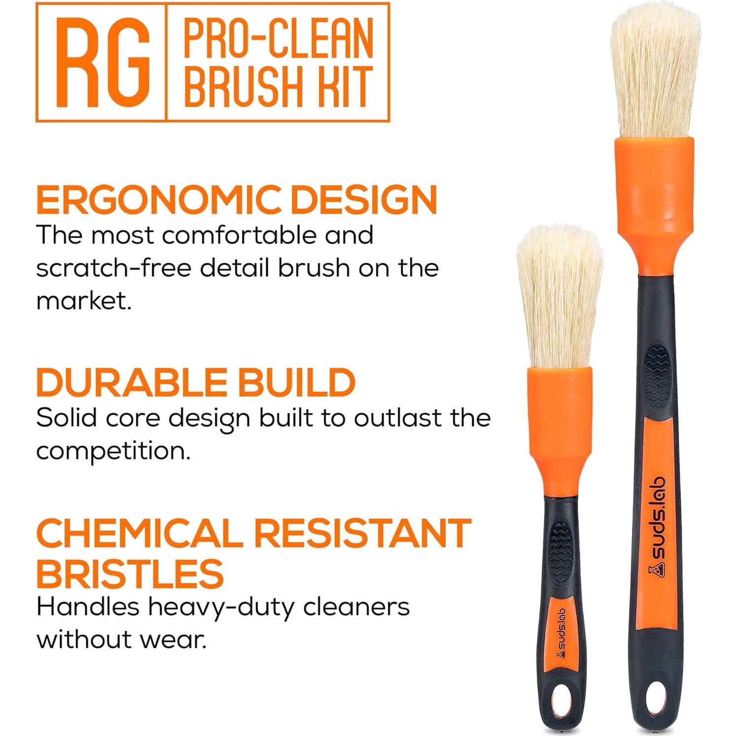 Cepillo de Detalle Suds Lab Naranja con Cerdas de Goma - 2 Unidades