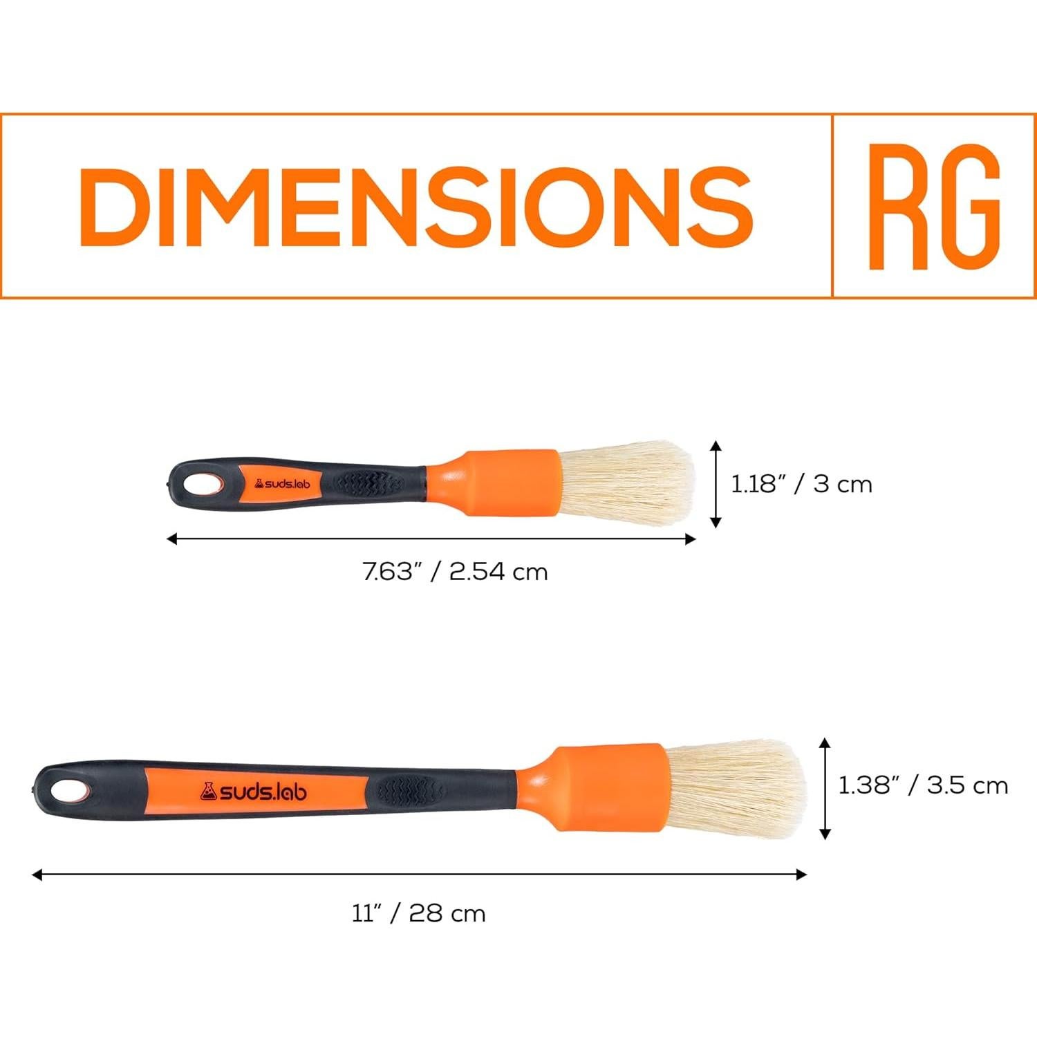 Cepillo de Detalle Suds Lab Naranja con Cerdas de Goma - 2 Unidades