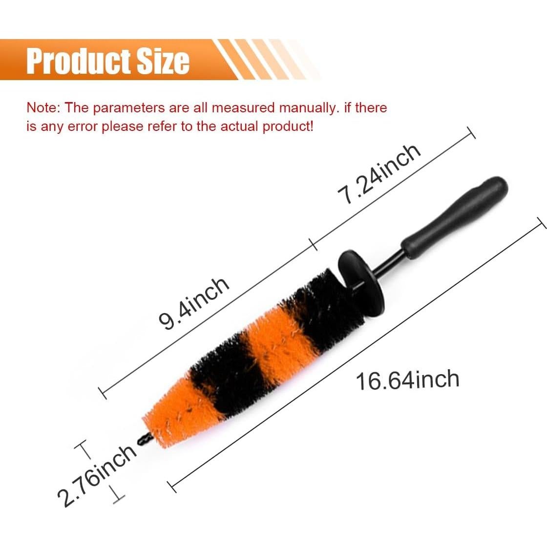 Cepillo para Ruedas de Coche SMILFUY 42 cm Naranja y Negro