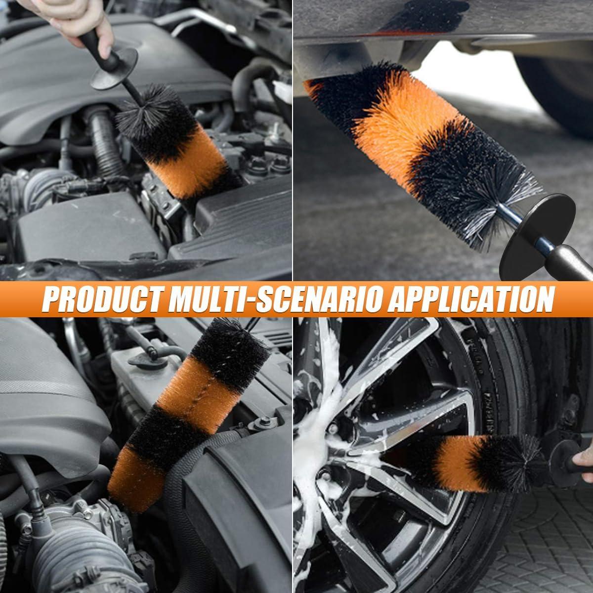 Cepillo para Ruedas de Coche SMILFUY 42 cm Naranja y Negro