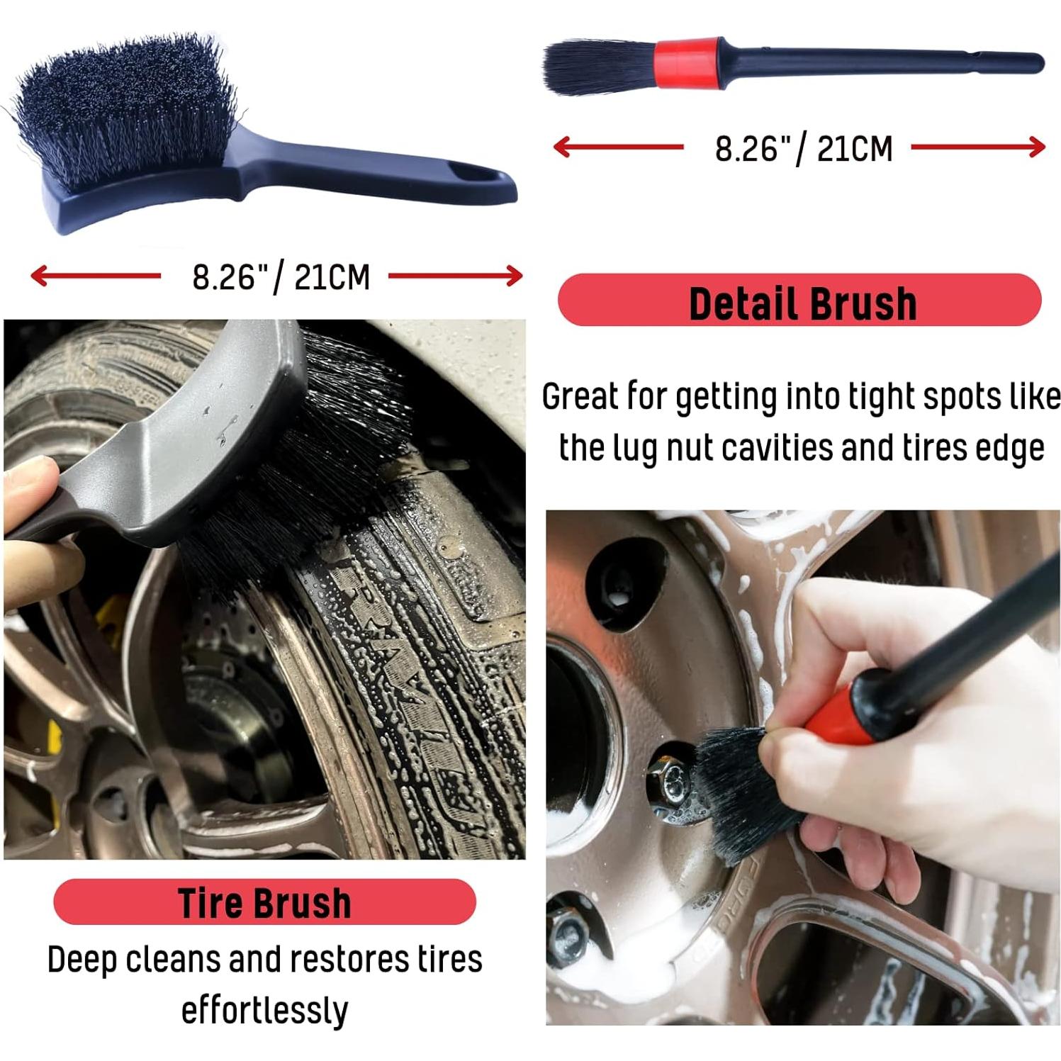 Kit de Cepillos para Limpiar Ruedas BYTTME - 4 Piezas