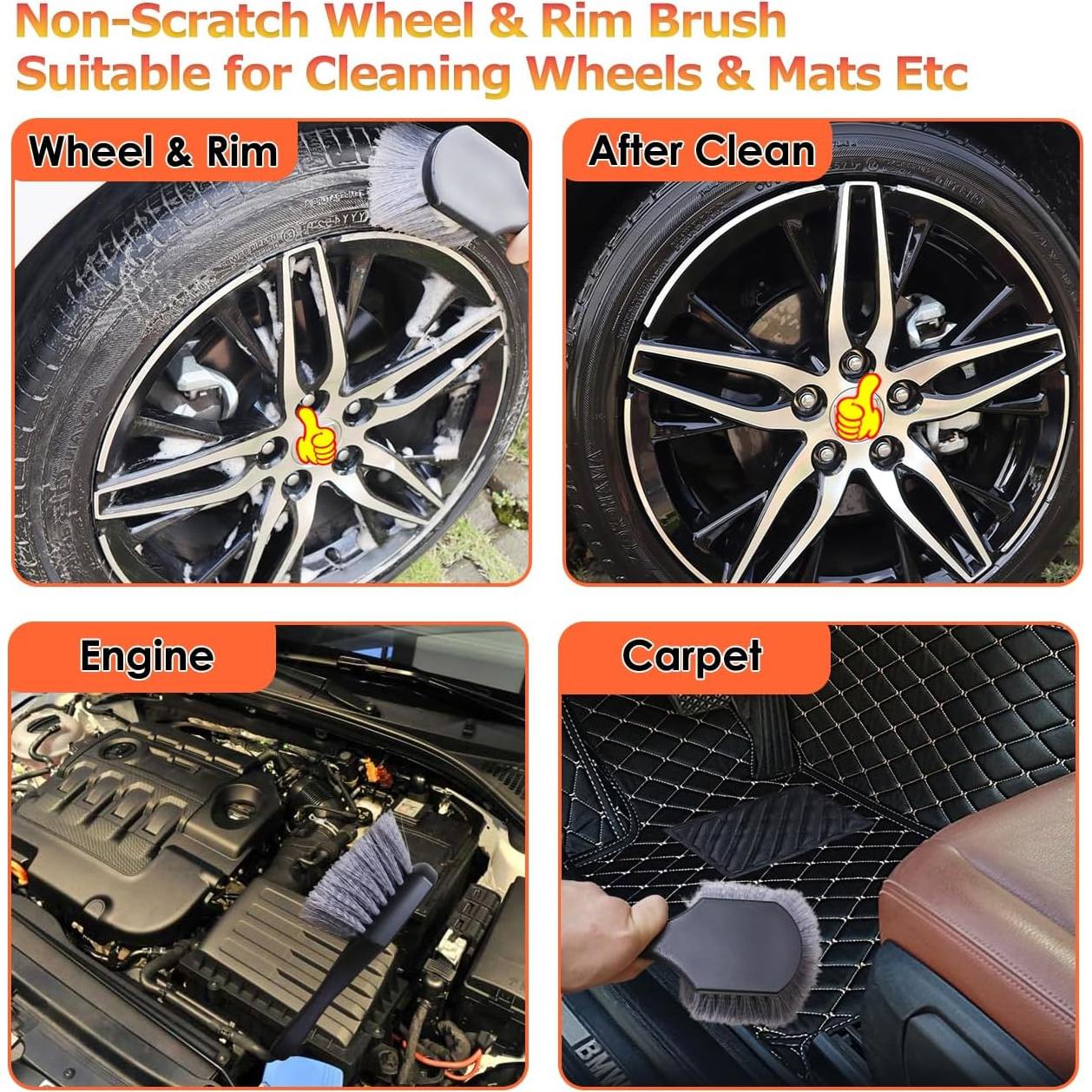 Cepillo de Ruedas LCWYORH con Cerdas Suaves y Mango Antideslizante