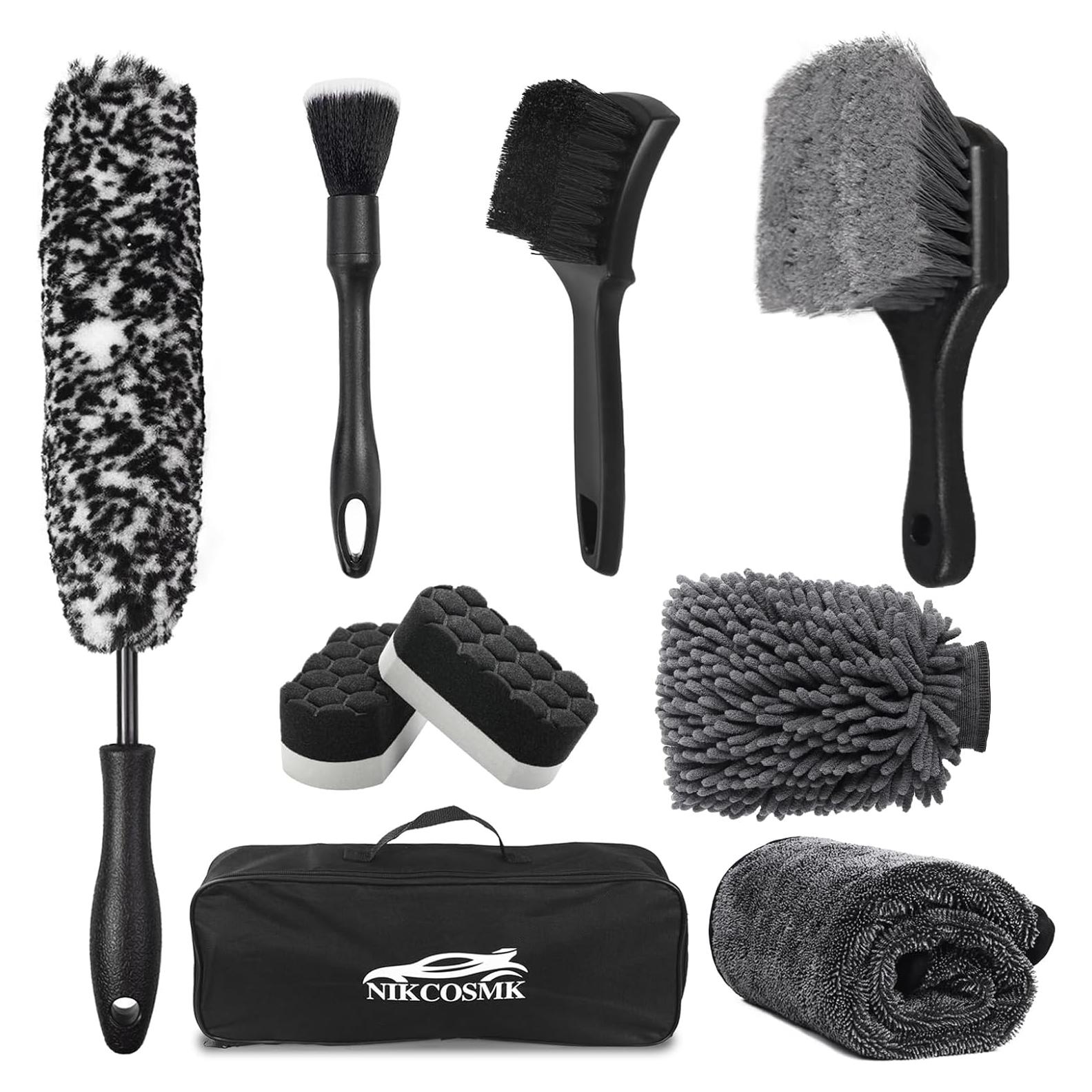 Kit de Limpieza para Autos NIKCOSMK 9 Piezas Microfibra