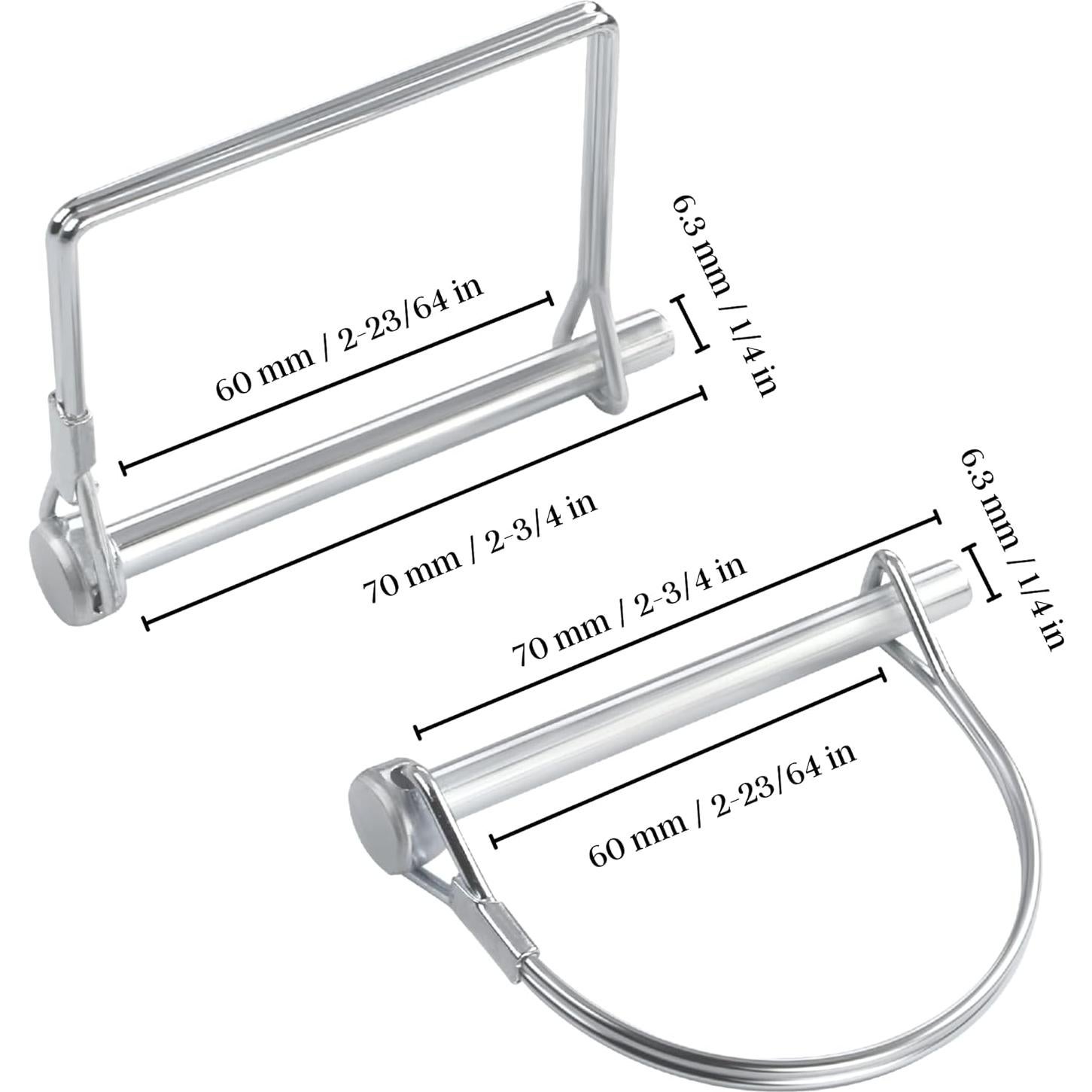 Paquete de 10 Pasadores de Remolque PINAILER 6x1.5cm