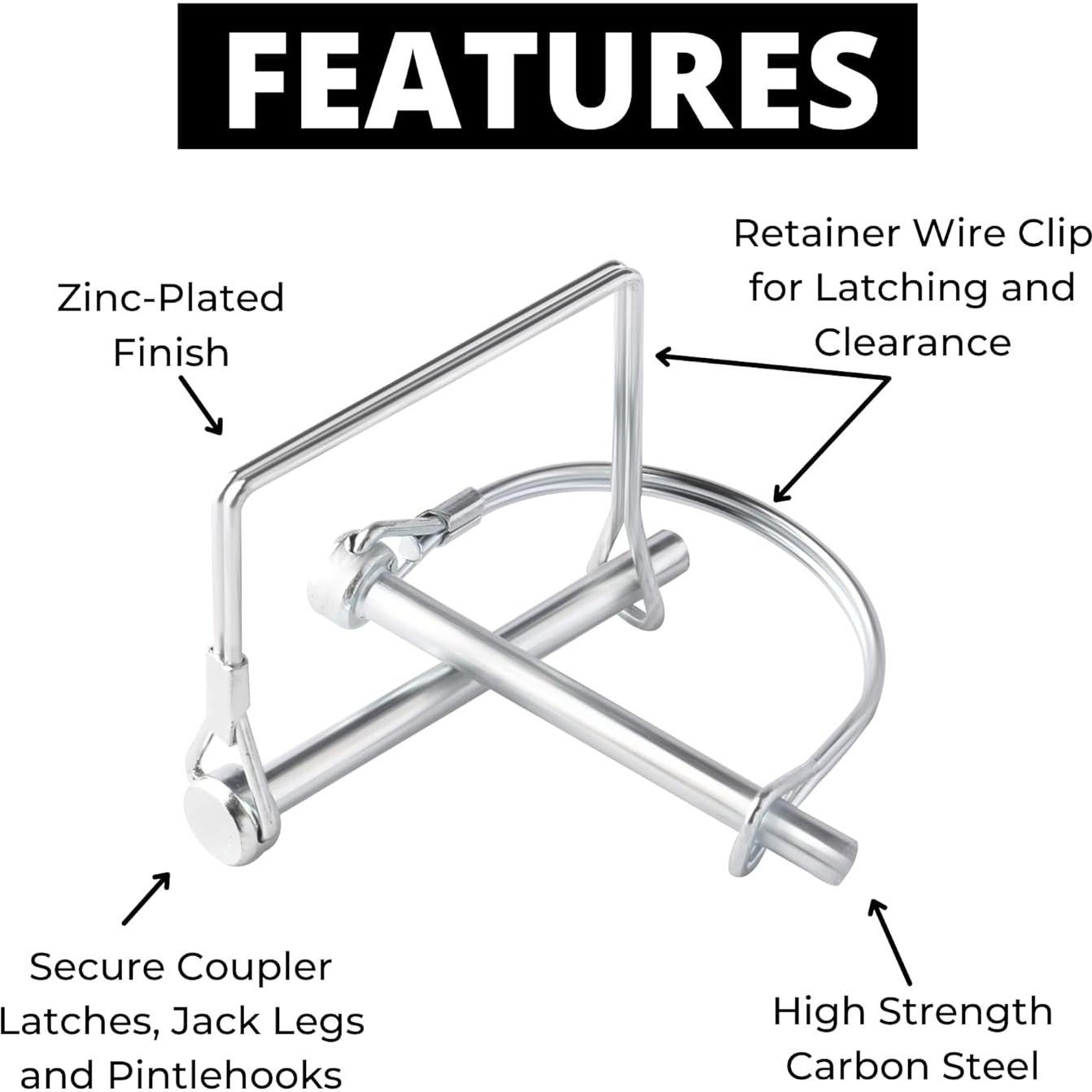 Paquete de 10 Pasadores de Remolque PINAILER 6x1.5cm