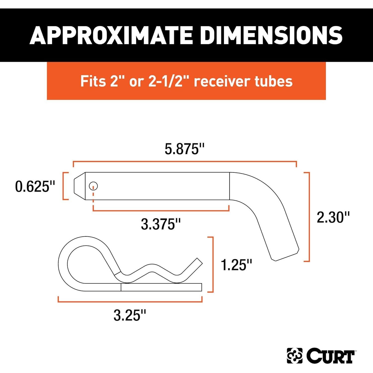 Pasador y Clip de Enganche CURT 21580 5/8" Zinc Claro
