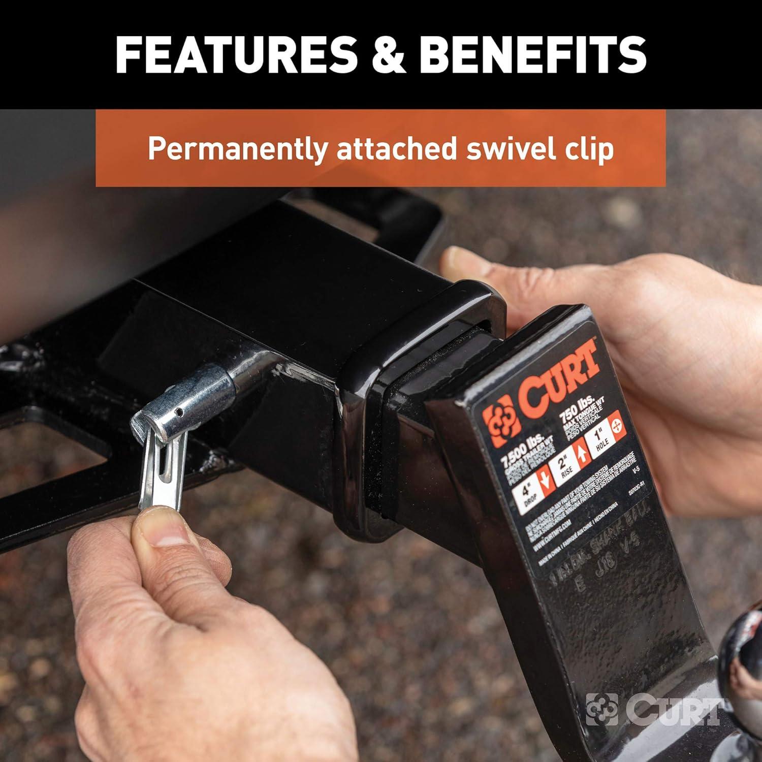 Pasador de Remolque Giratorio CURT 21551 1.59 cm Zinc