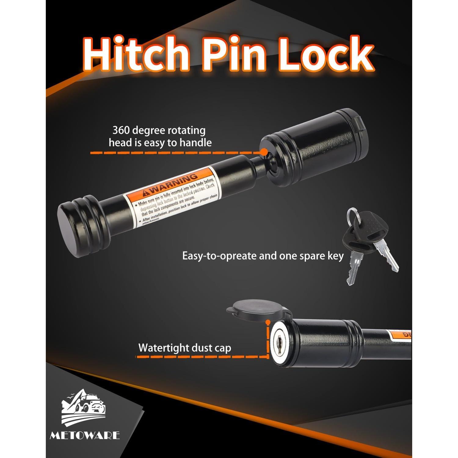 Cerradura de Enganche METOWARE 5/8" Antirrobo para Remolque