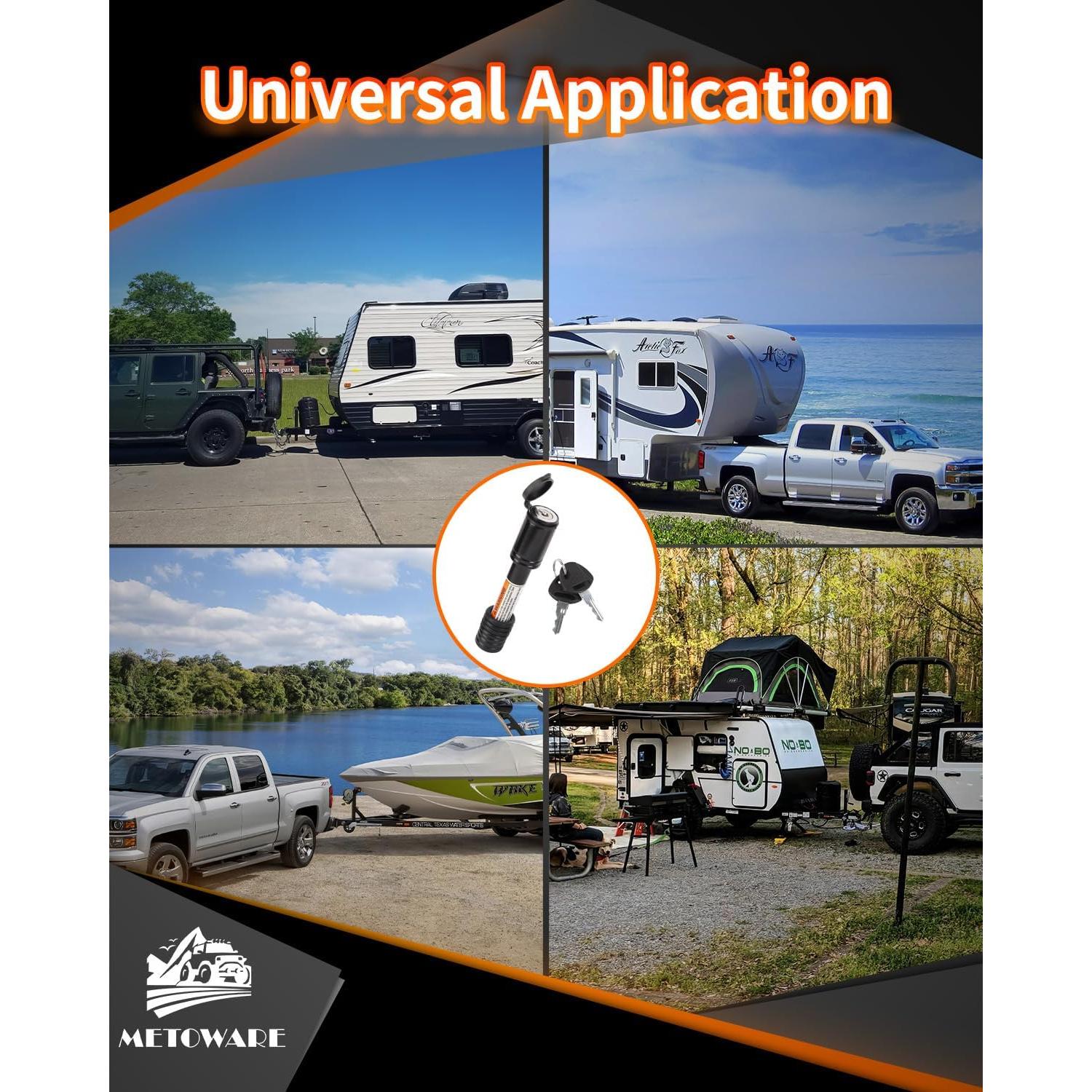 Cerradura de Enganche METOWARE 5/8" Antirrobo para Remolque